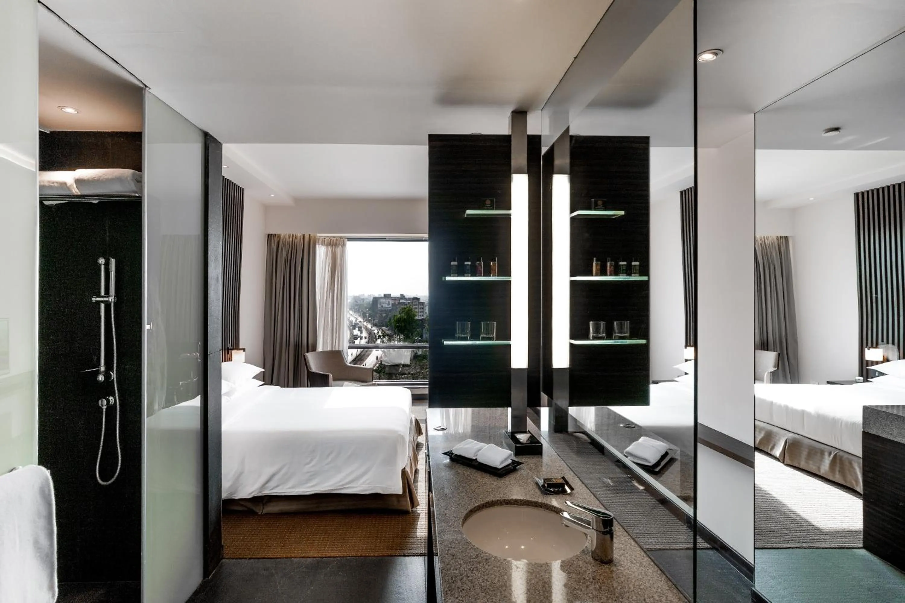 Bathroom, Bed in Hyatt Raipur