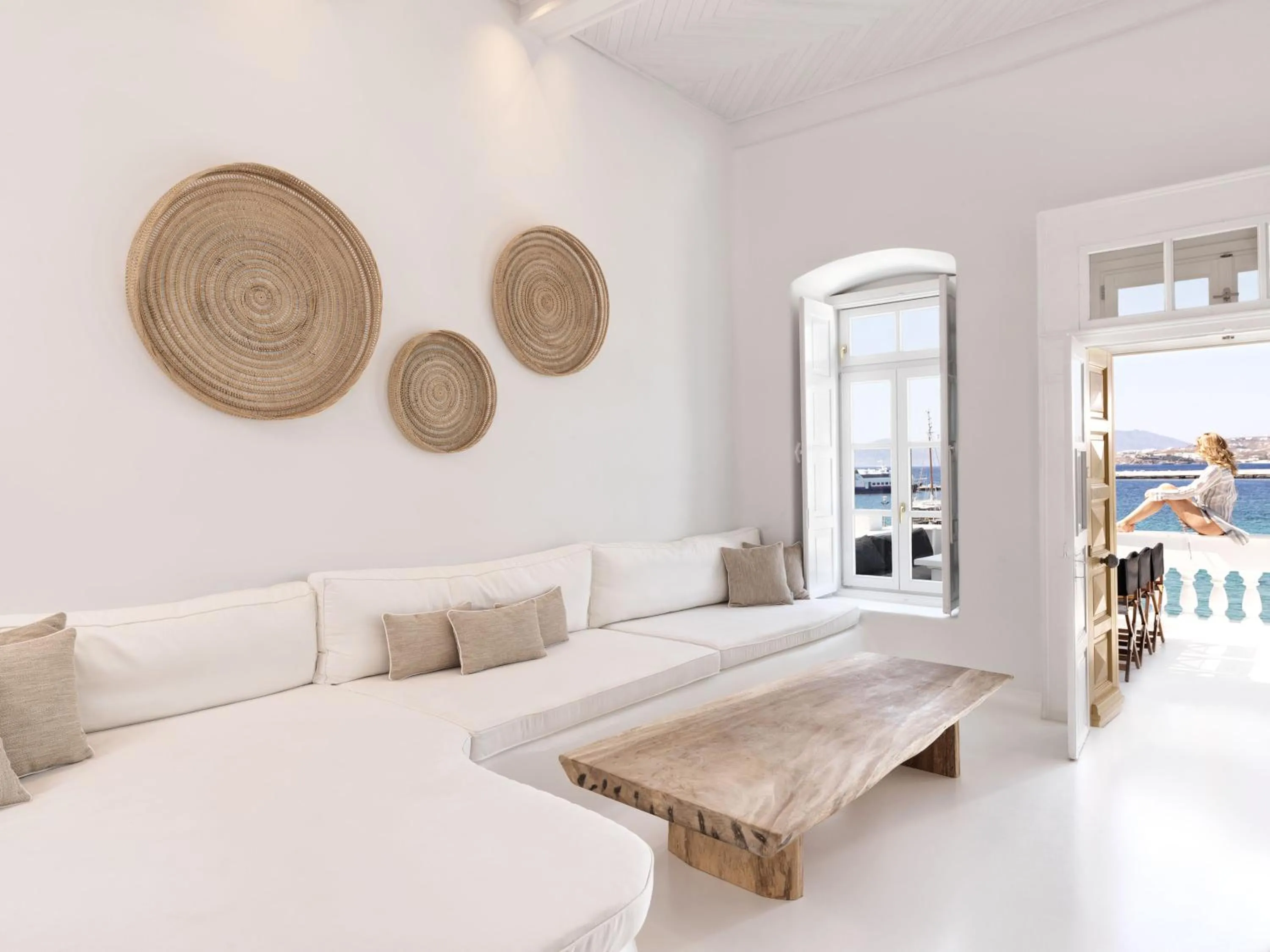 Living room, Bed in Villa Kampani Sea View Villa Mykonos Town