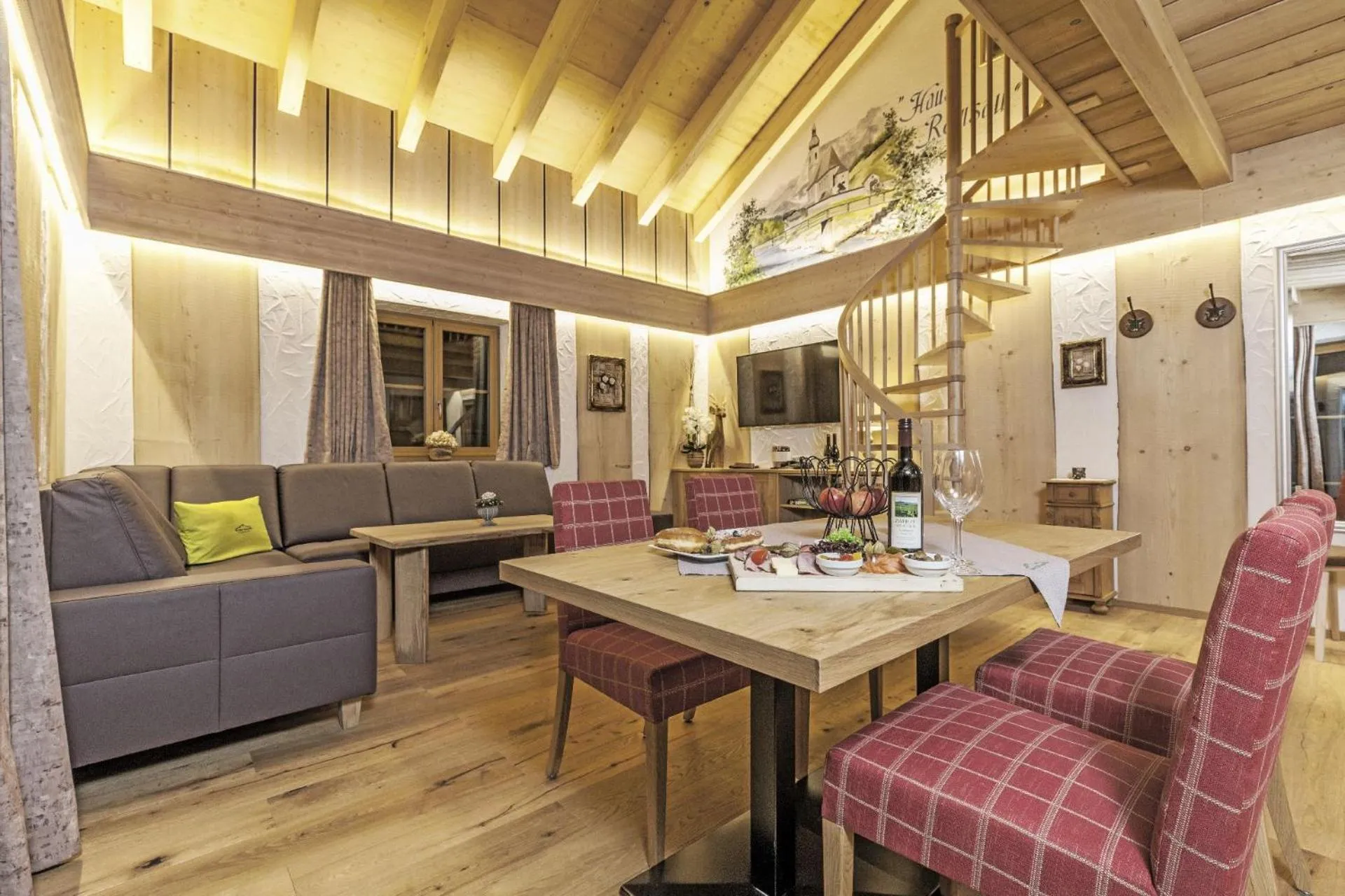 Dining area in Bayern Chalets bei Salzburg und Berchtesgaden mit Whirlpool und Sauna