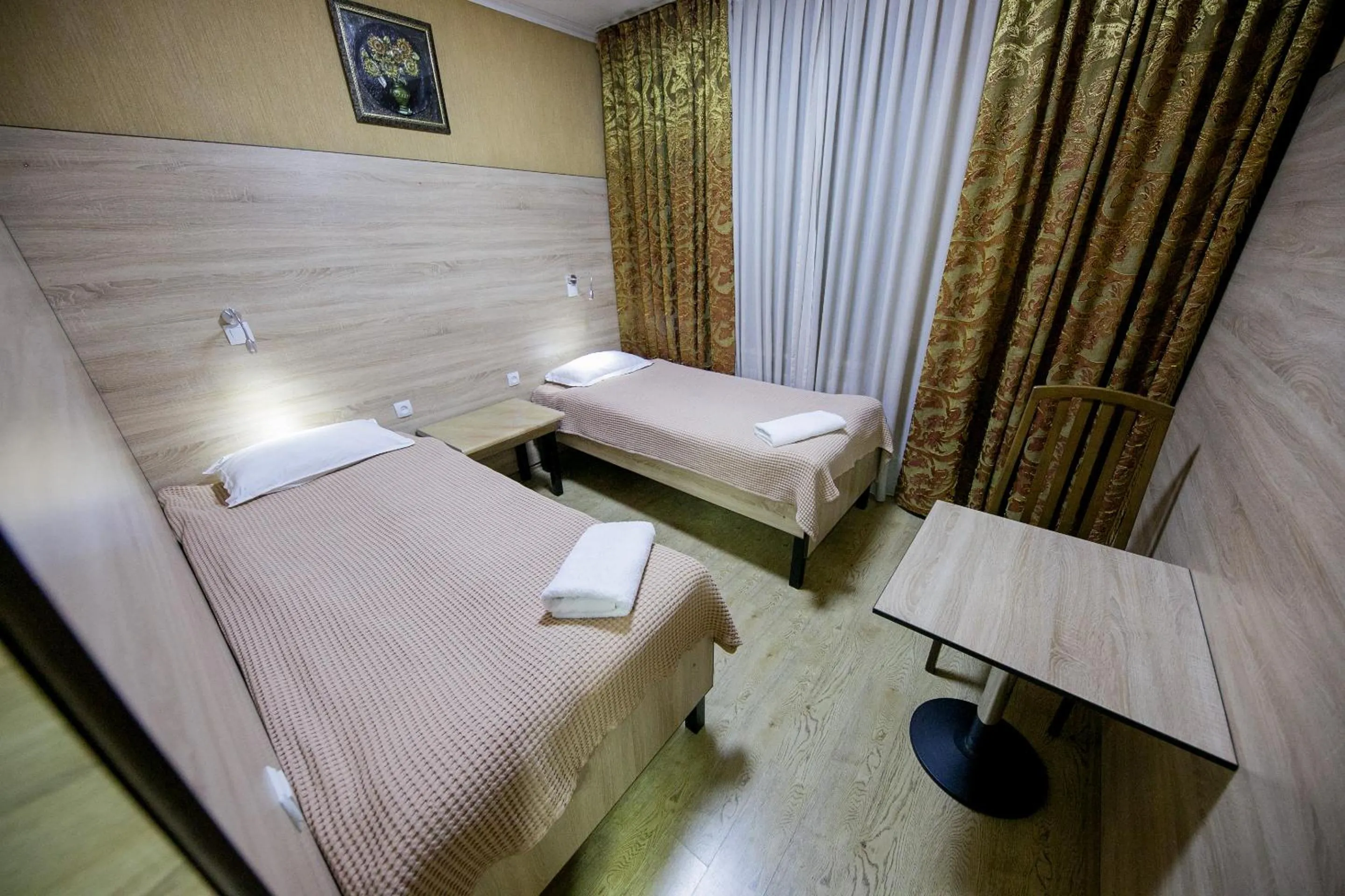 Bed in Hotel Flagman