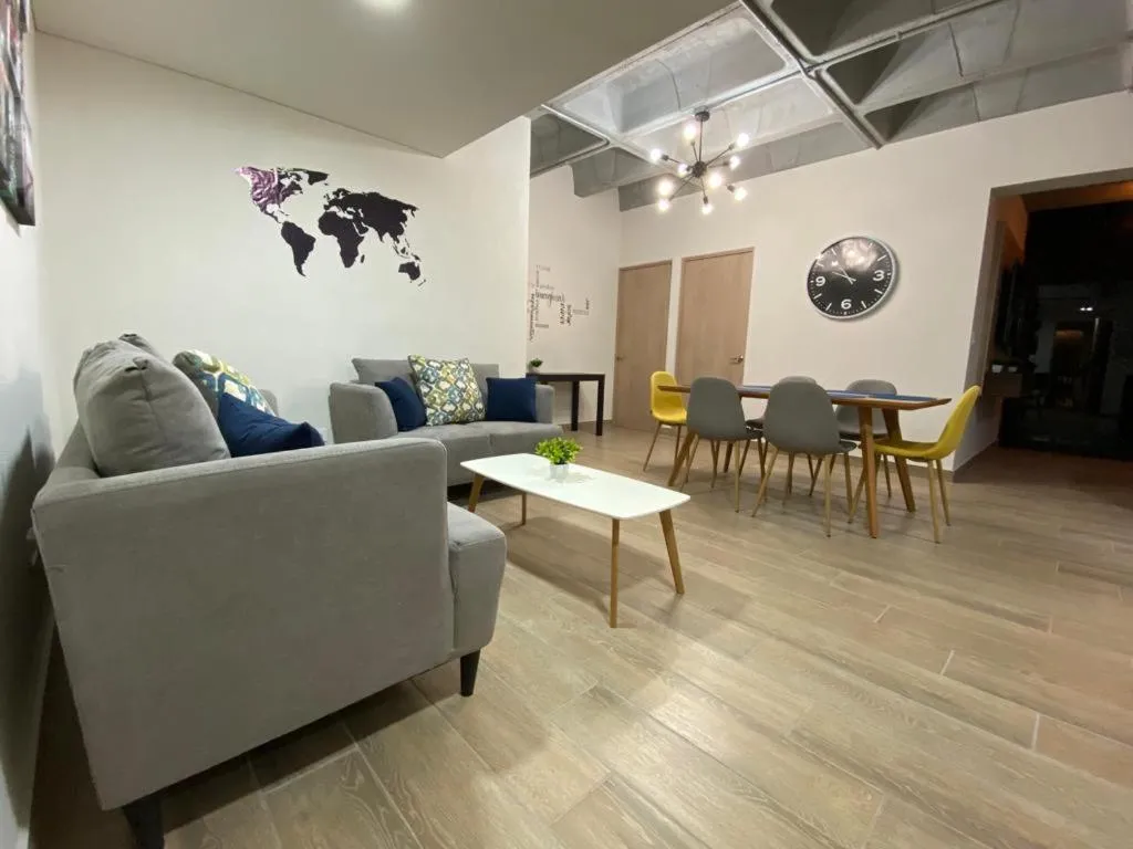 Living room in Lux 2 bedroom apartment, swimming pool, gym and free parking spot in Macro Plaza area