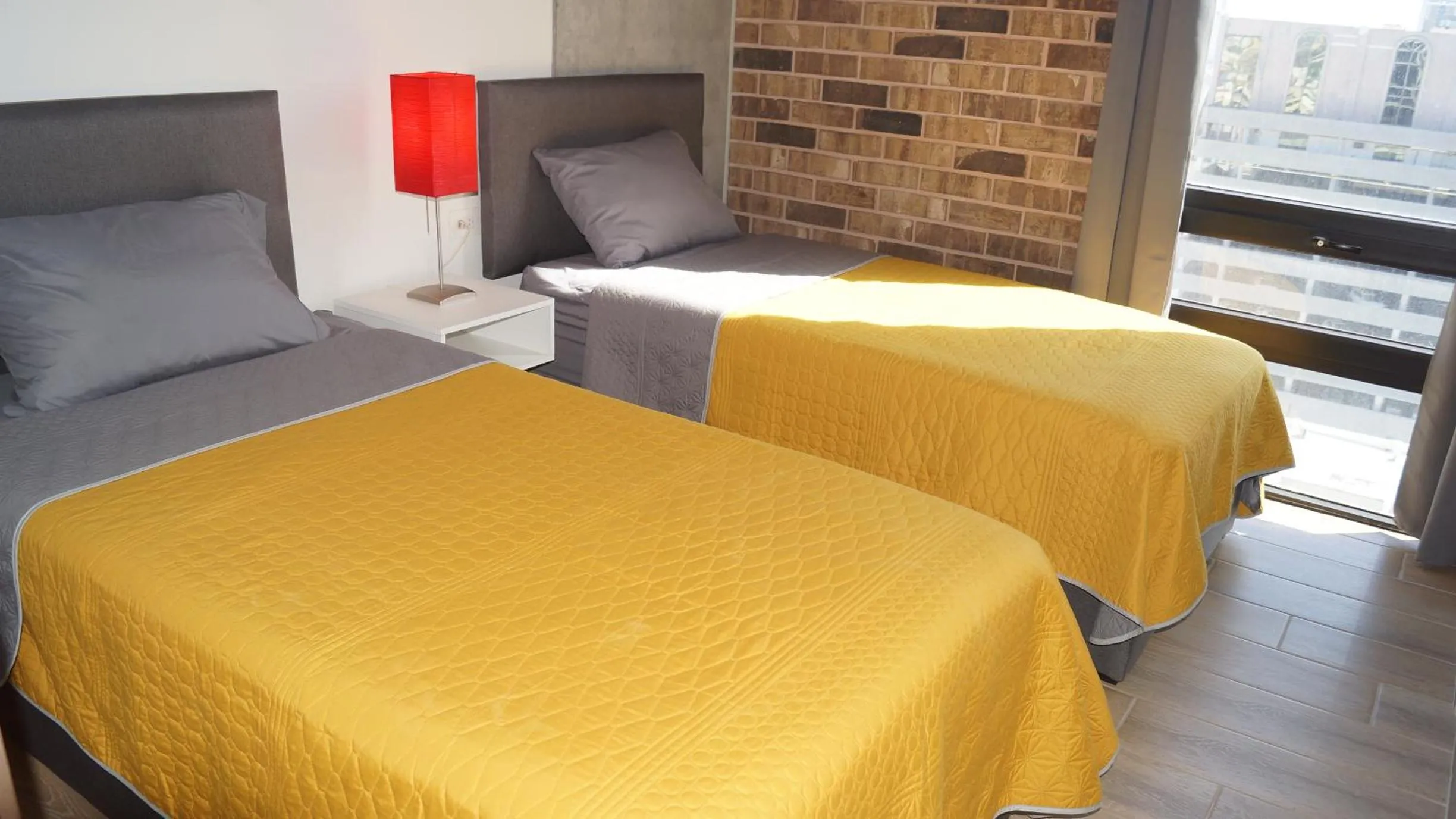 Bed in Lux 2 bedroom apartment, swimming pool, gym and free parking spot in Macro Plaza area