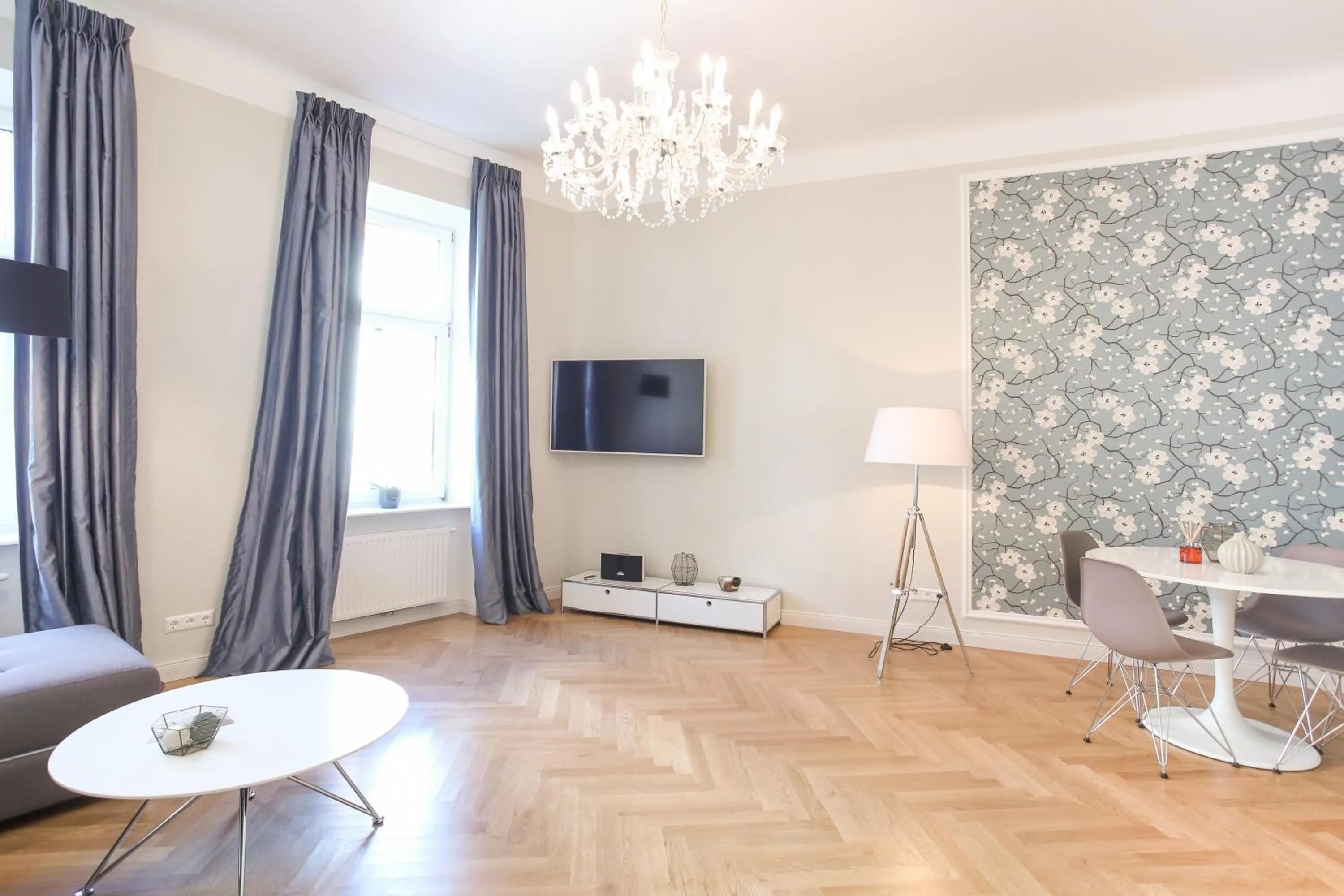 Living room in Pink Grapefruit City Condo