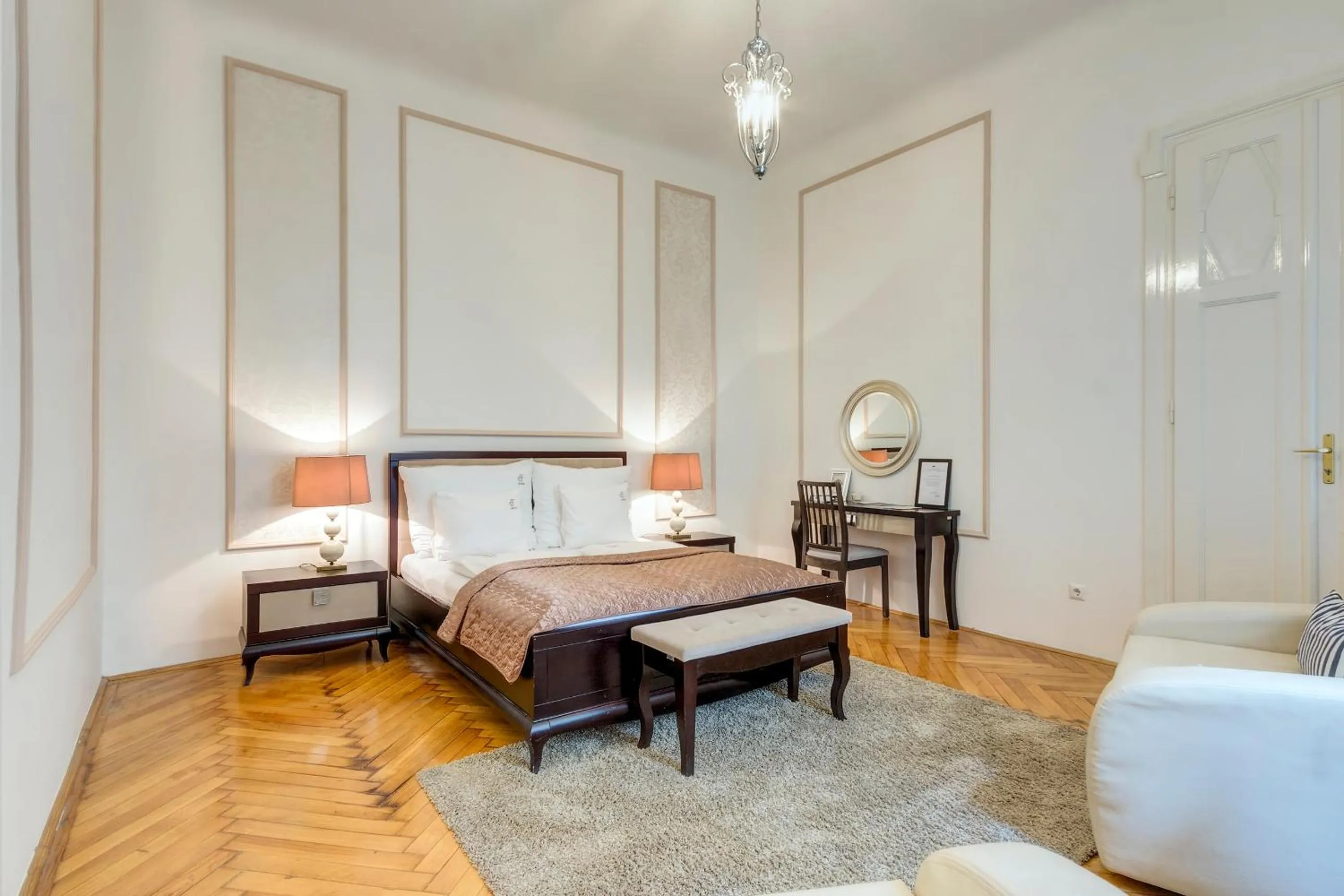 Bedroom, Bed in Fashion Street Luxury Apartment