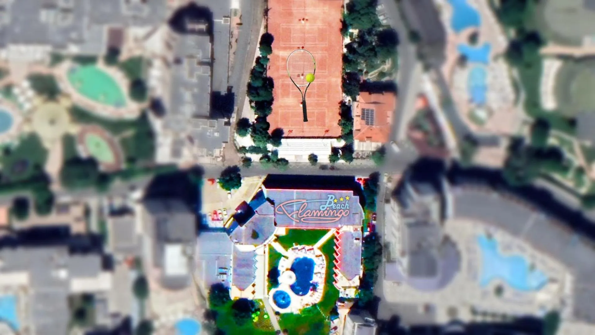 Tennis court in Flamingo Beach Hotel