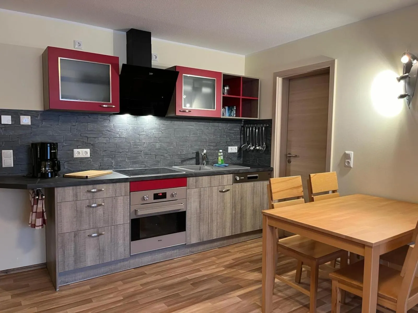 Kitchen or kitchenette in Pension Am Finkenberg