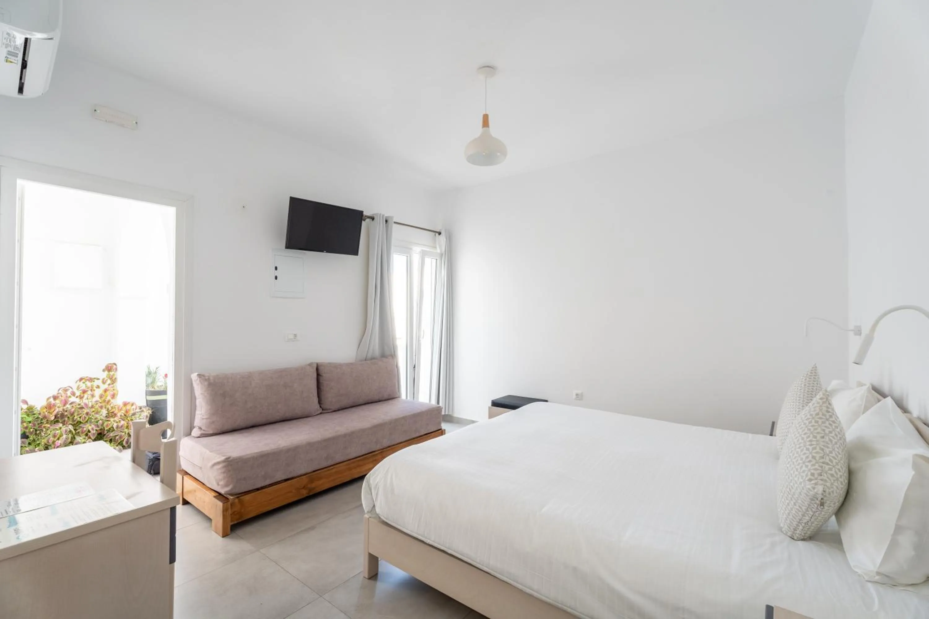 View (from property/room), Bed in Eleanna's Mykonos