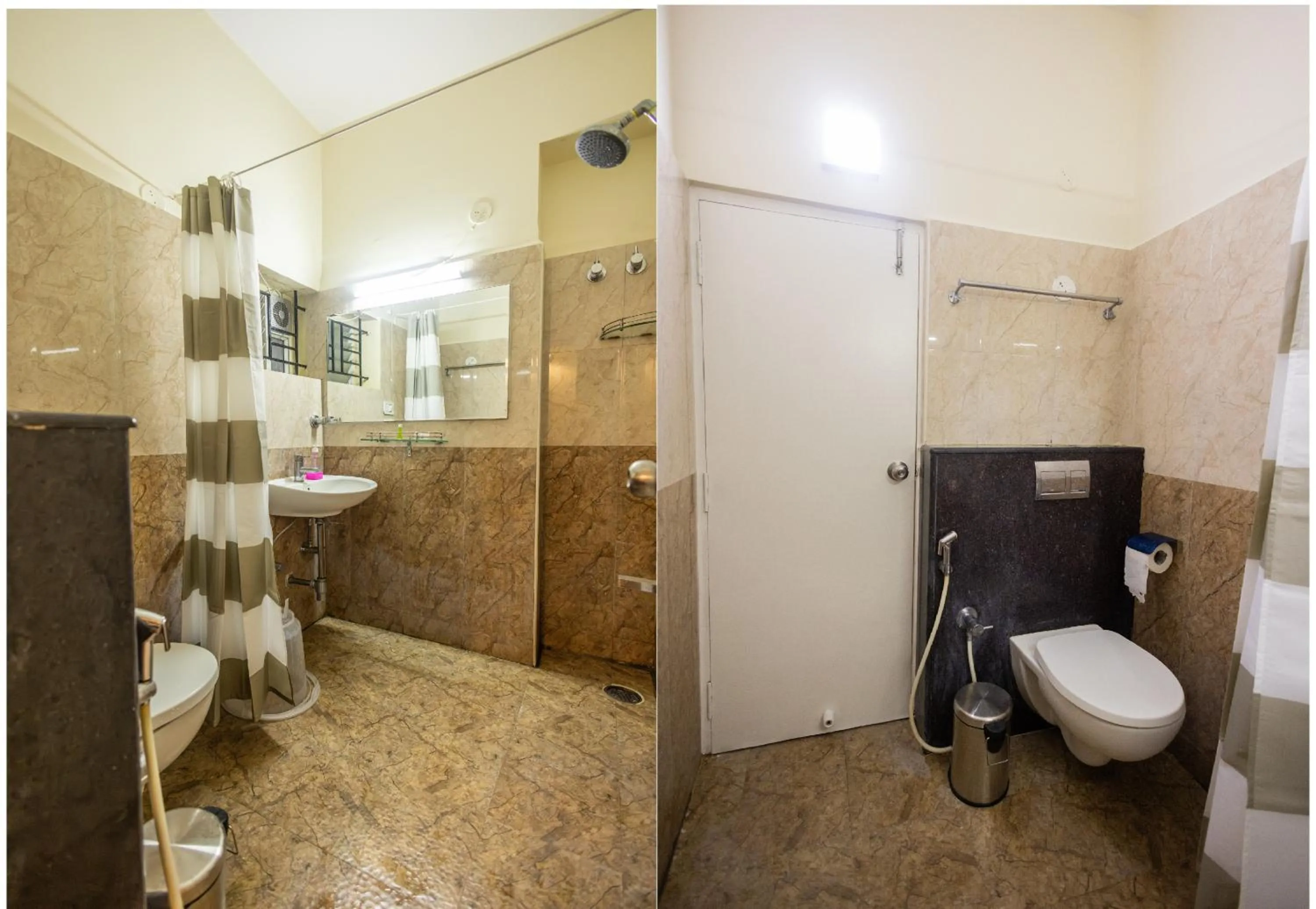 Toilet in Suraksha Stay Brookfield Hotel