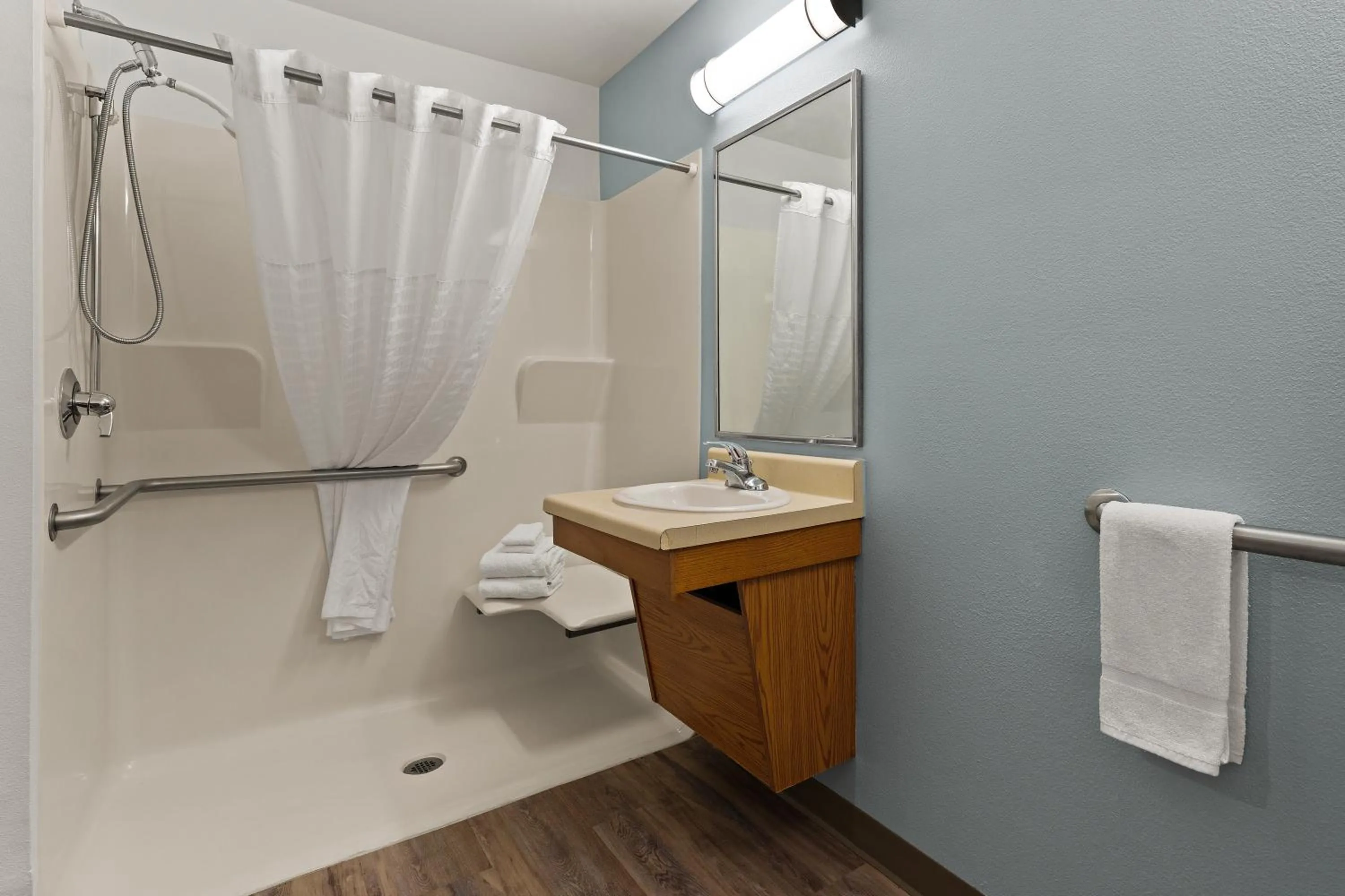 Bathroom in WoodSpring Suites Greenville Central I-85