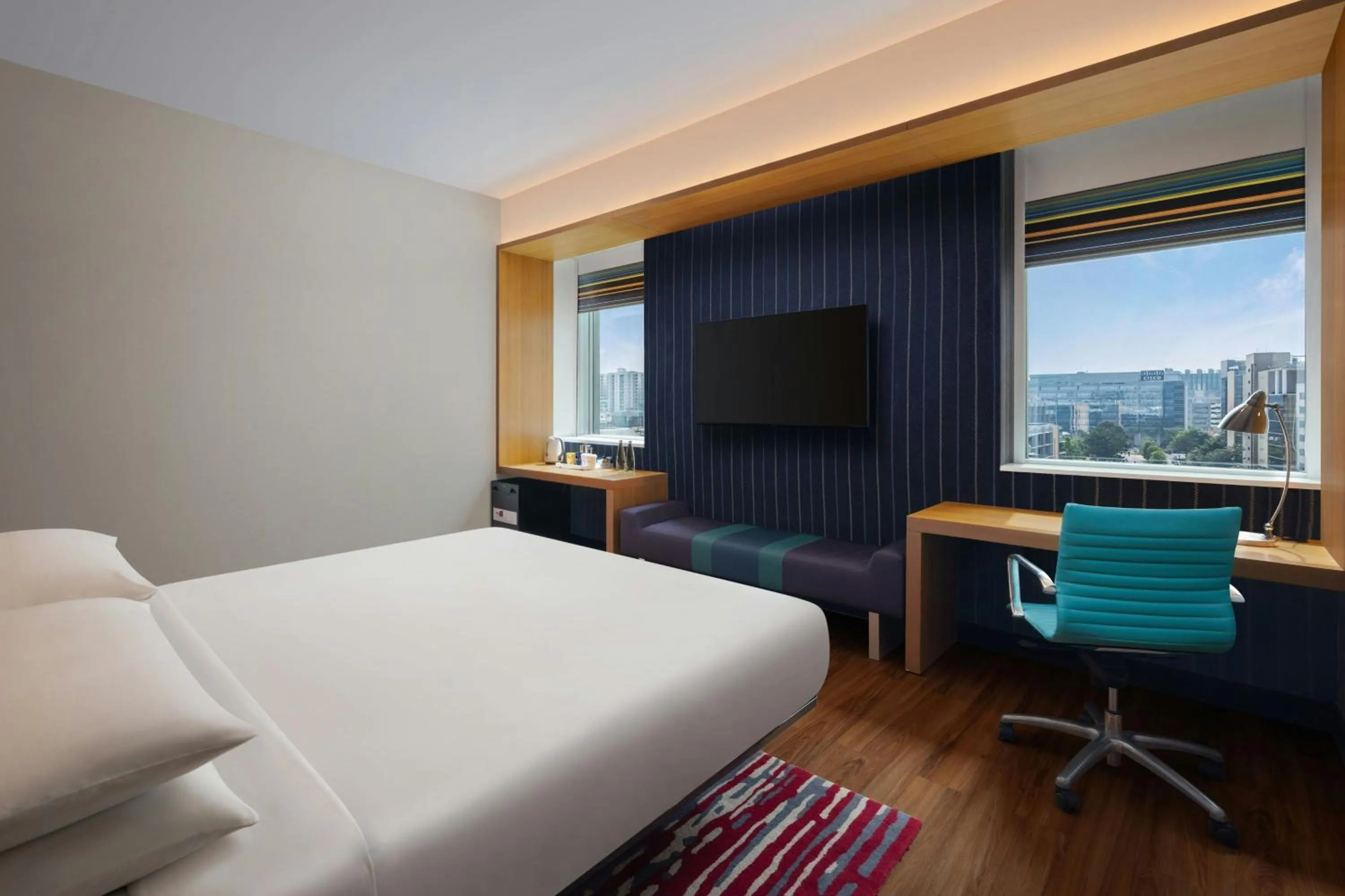 Lounge or bar, Bed in Aloft Bengaluru Outer Ring Road