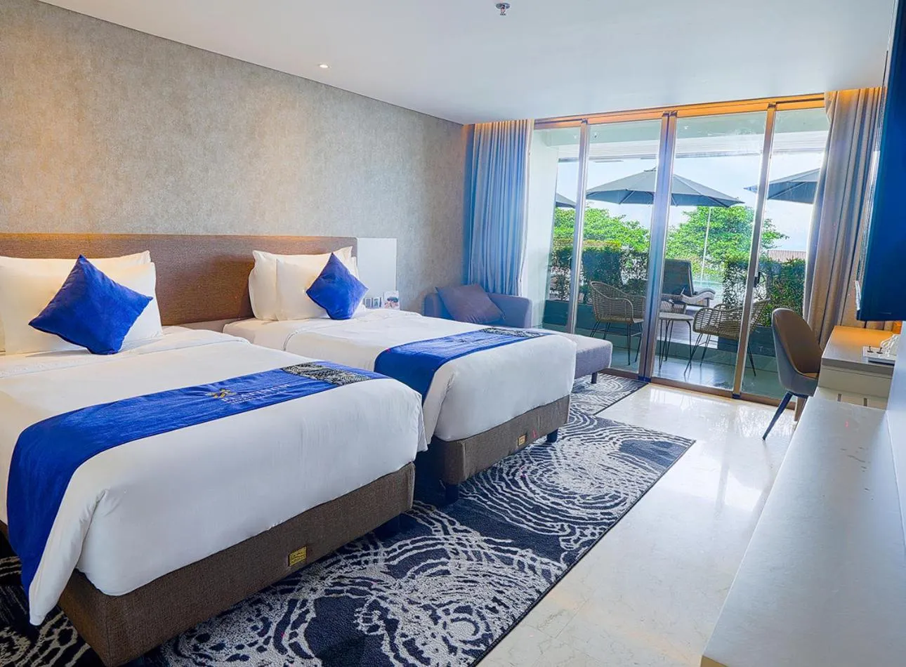 View (from property/room), Bed in Platinum Hotel Jimbaran Beach Bali