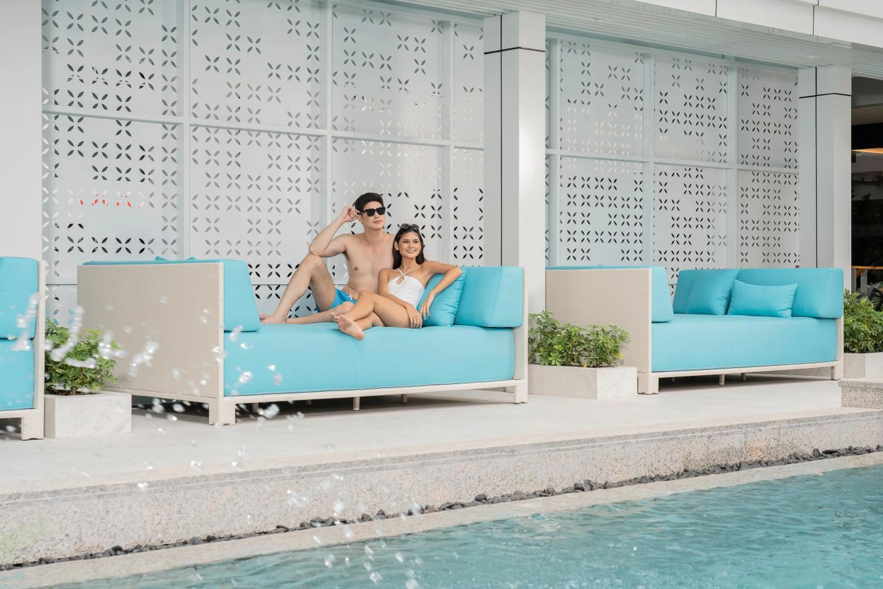 Pool view in Novotel Living Bangkok Sukhumvit Legacy