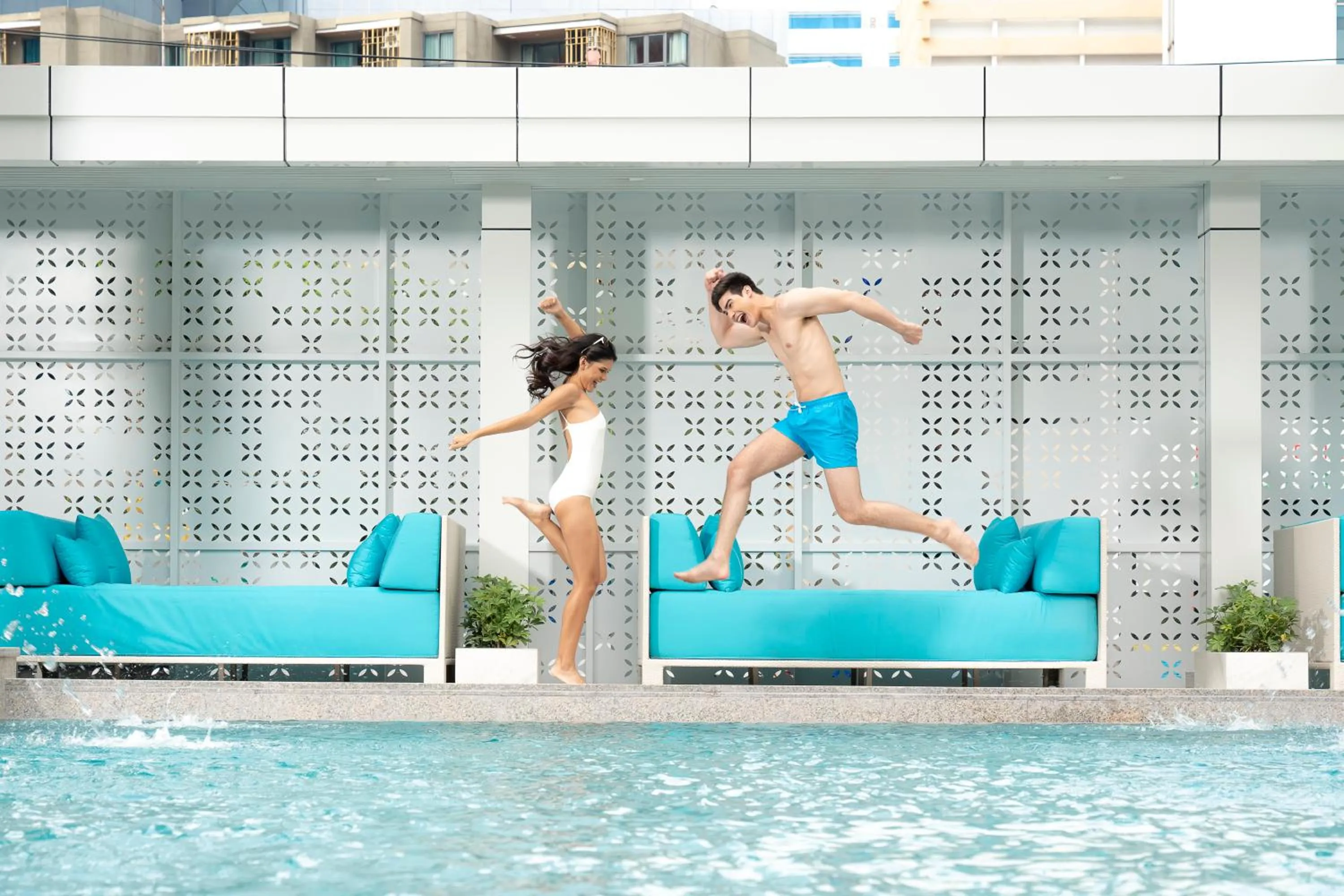Pool view in Novotel Living Bangkok Sukhumvit Legacy
