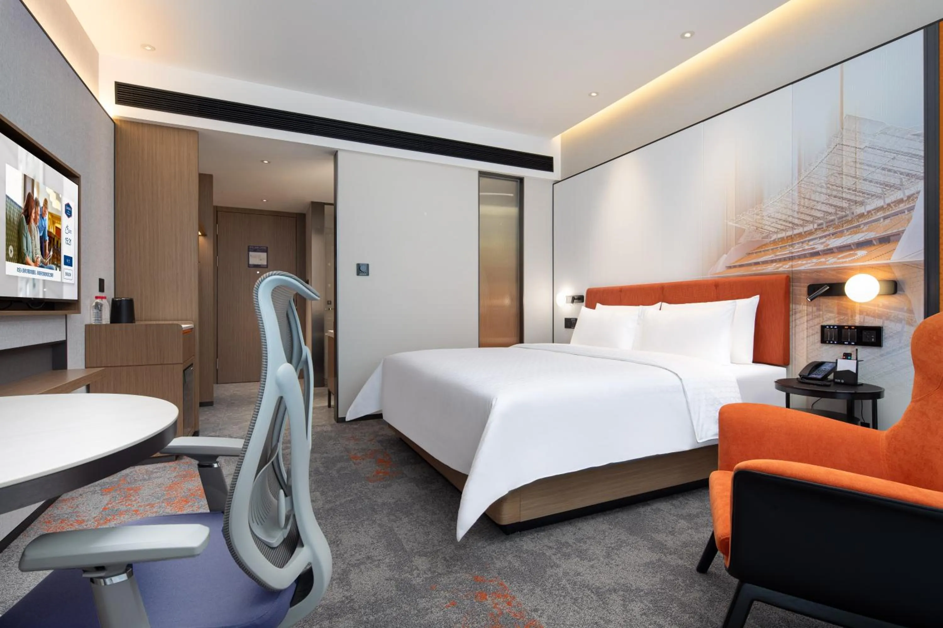 Bed in 广州新塘站希尔顿欢朋酒店