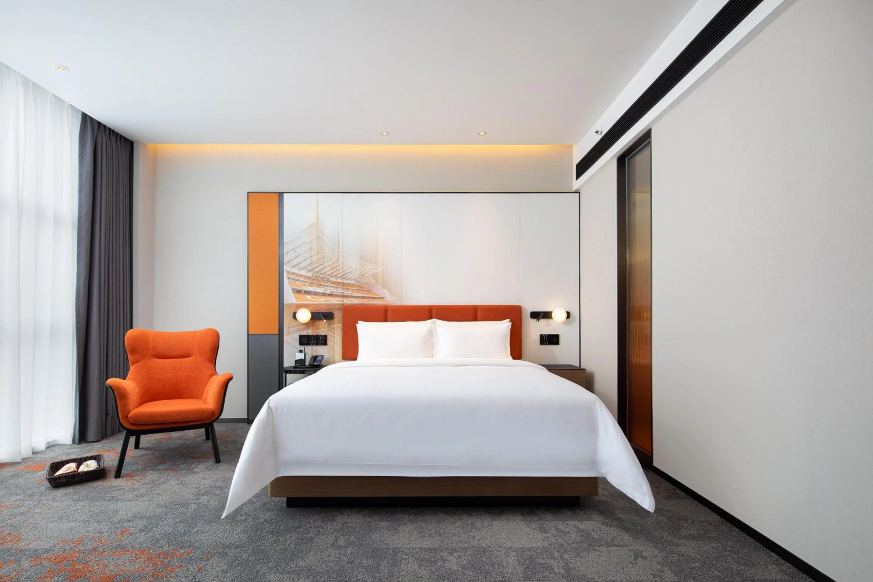 Bed in 广州新塘站希尔顿欢朋酒店