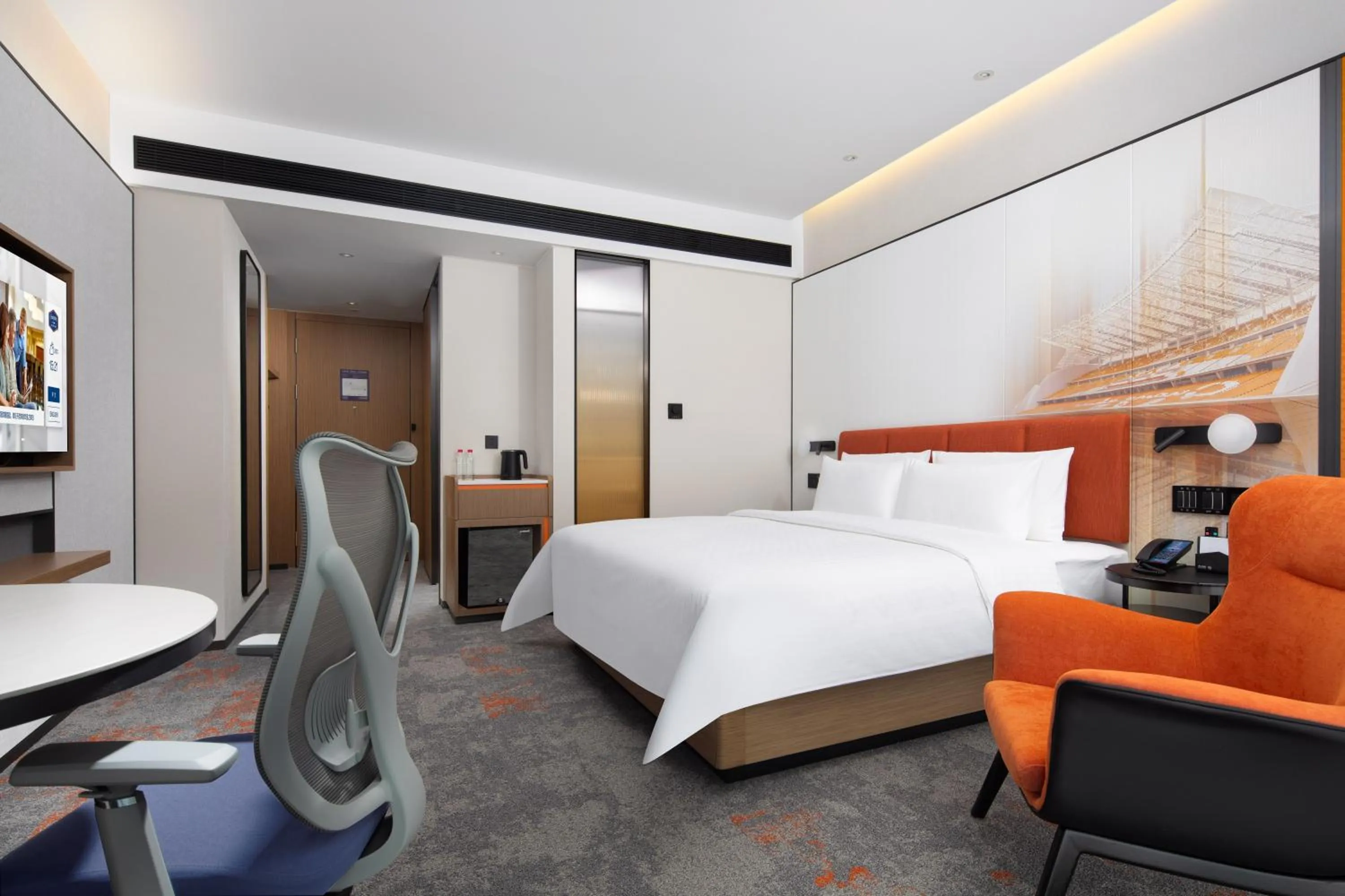 Bed in 广州新塘站希尔顿欢朋酒店