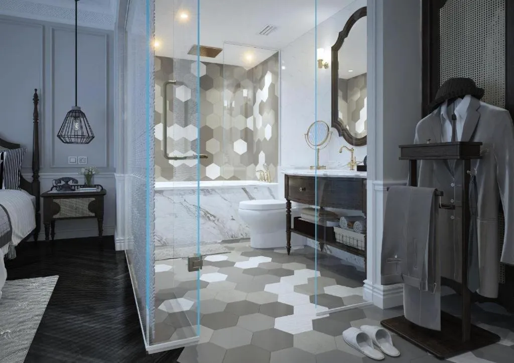 Bathroom, Bed in Hanoi Graceful Hotel and Travel