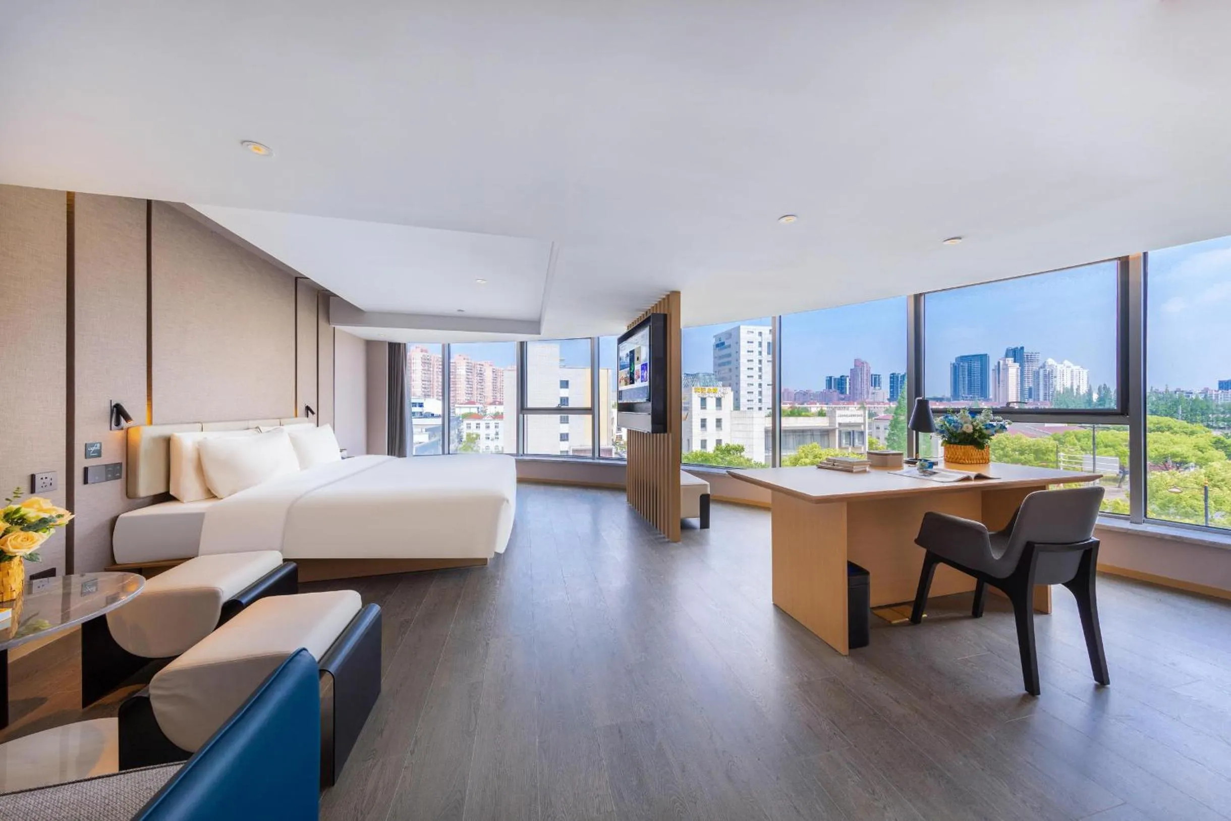 Bed in Atour Hotel Shanghai Xinzhuang CBD