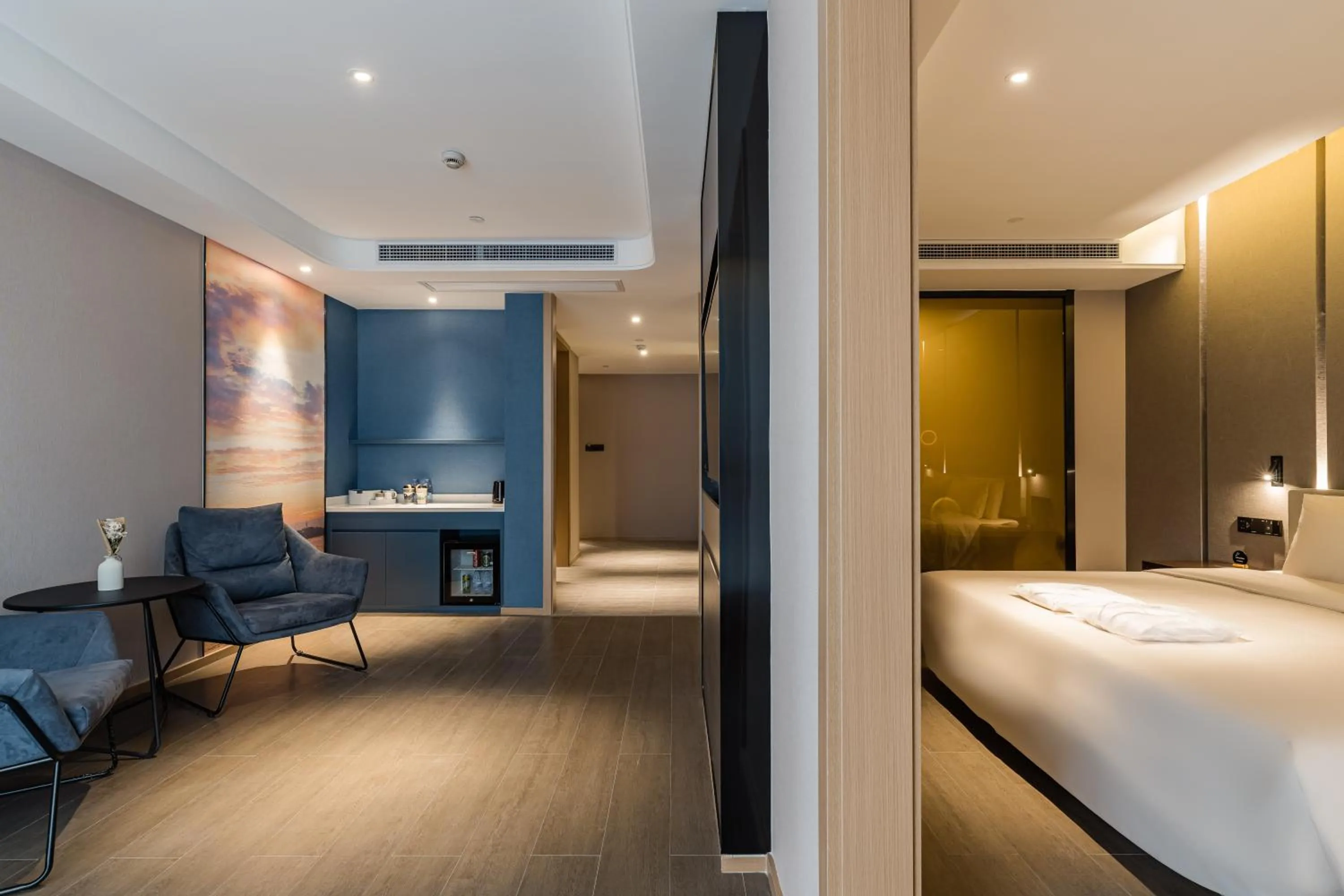 Bed in Atour Hotel Ningbo Yinzhou Impression City