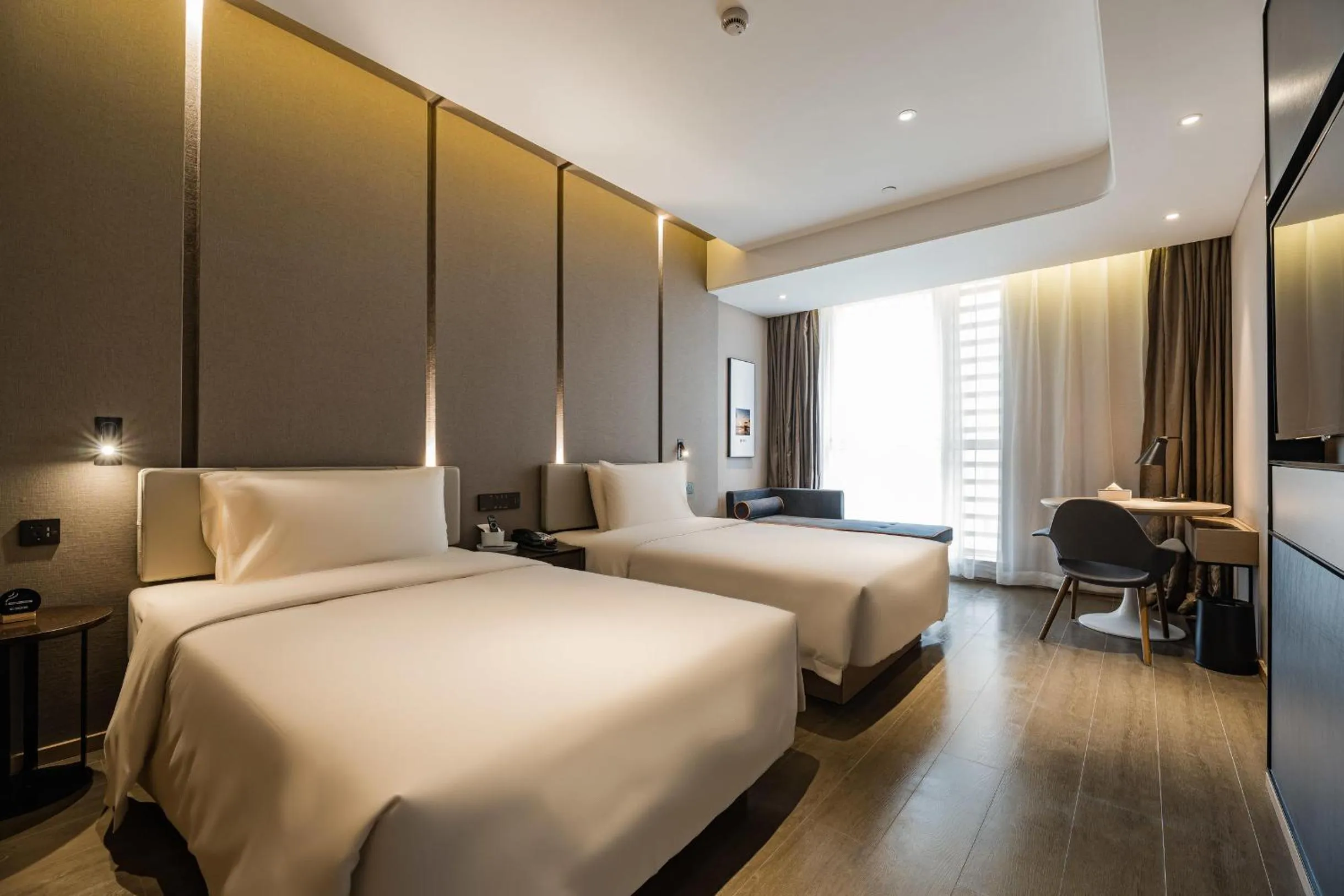Bed in Atour Hotel Ningbo Yinzhou Impression City