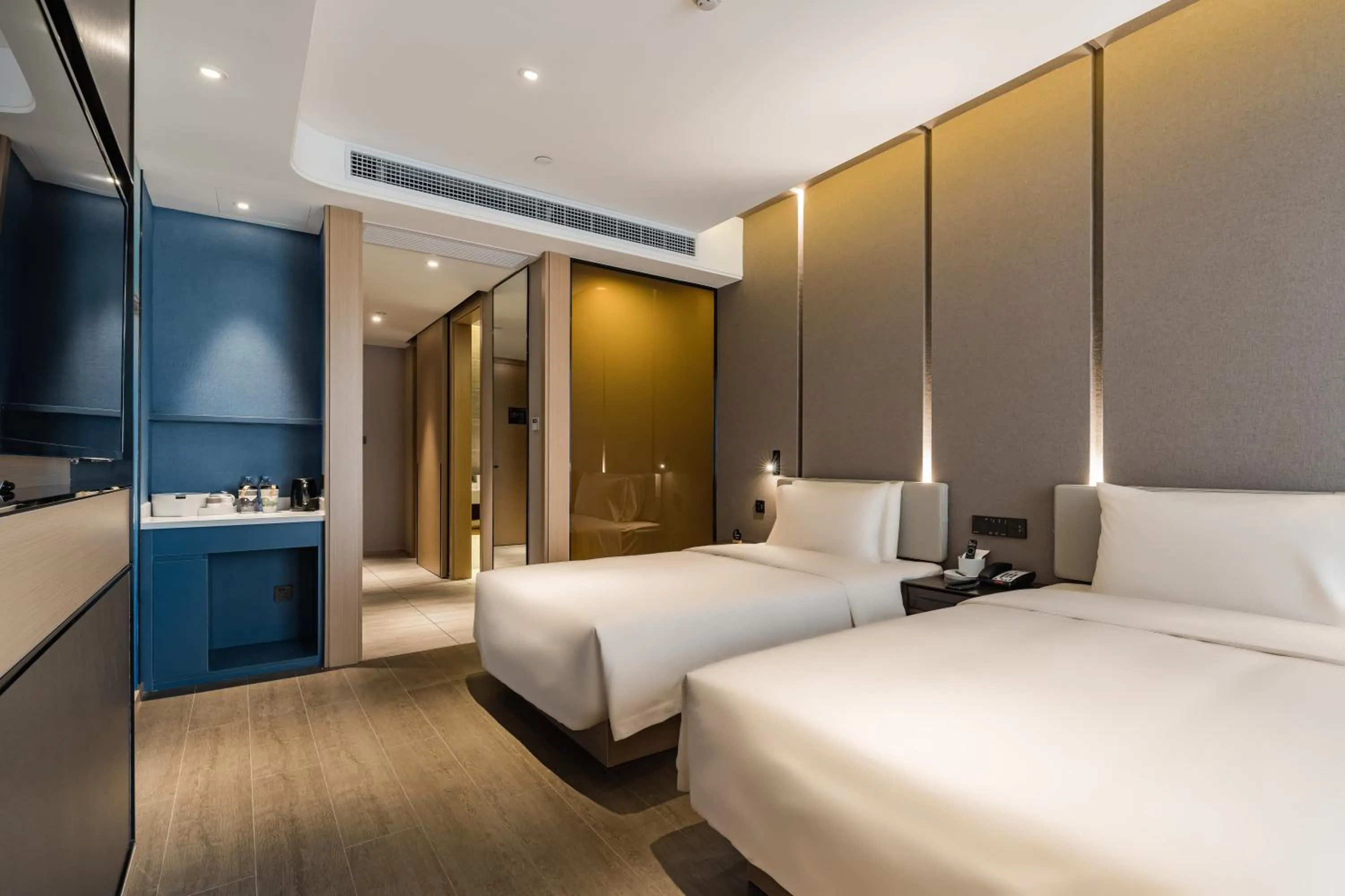 Bed in Atour Hotel Ningbo Yinzhou Impression City
