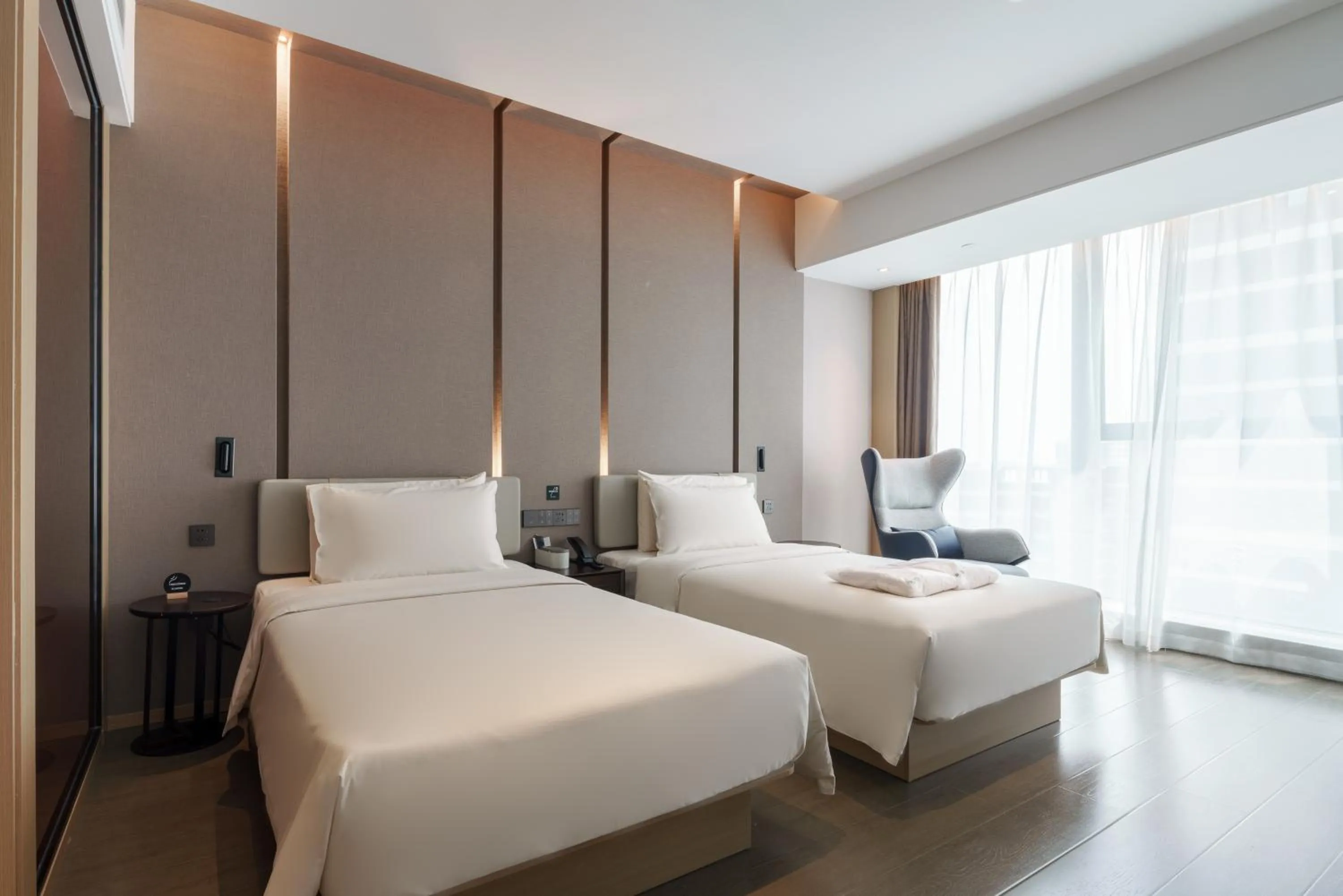 Bed in Atour Hotel Taian Taishan Scenic Area Pangu Tiandi