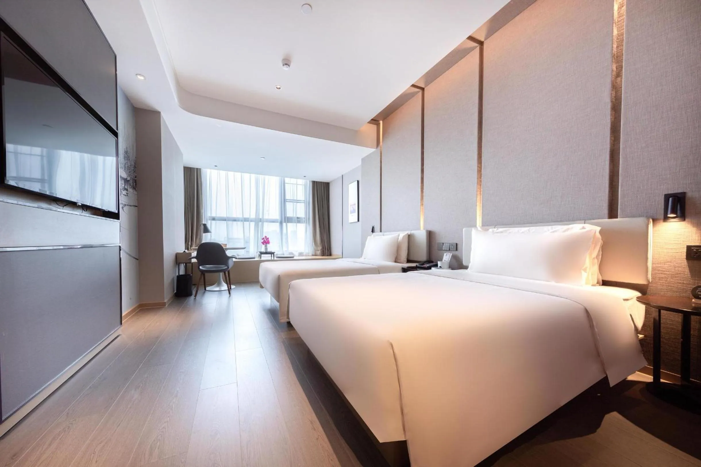 Bed in Atour Hotel Shenzhen Fuhai International Convention and Exhibition Center