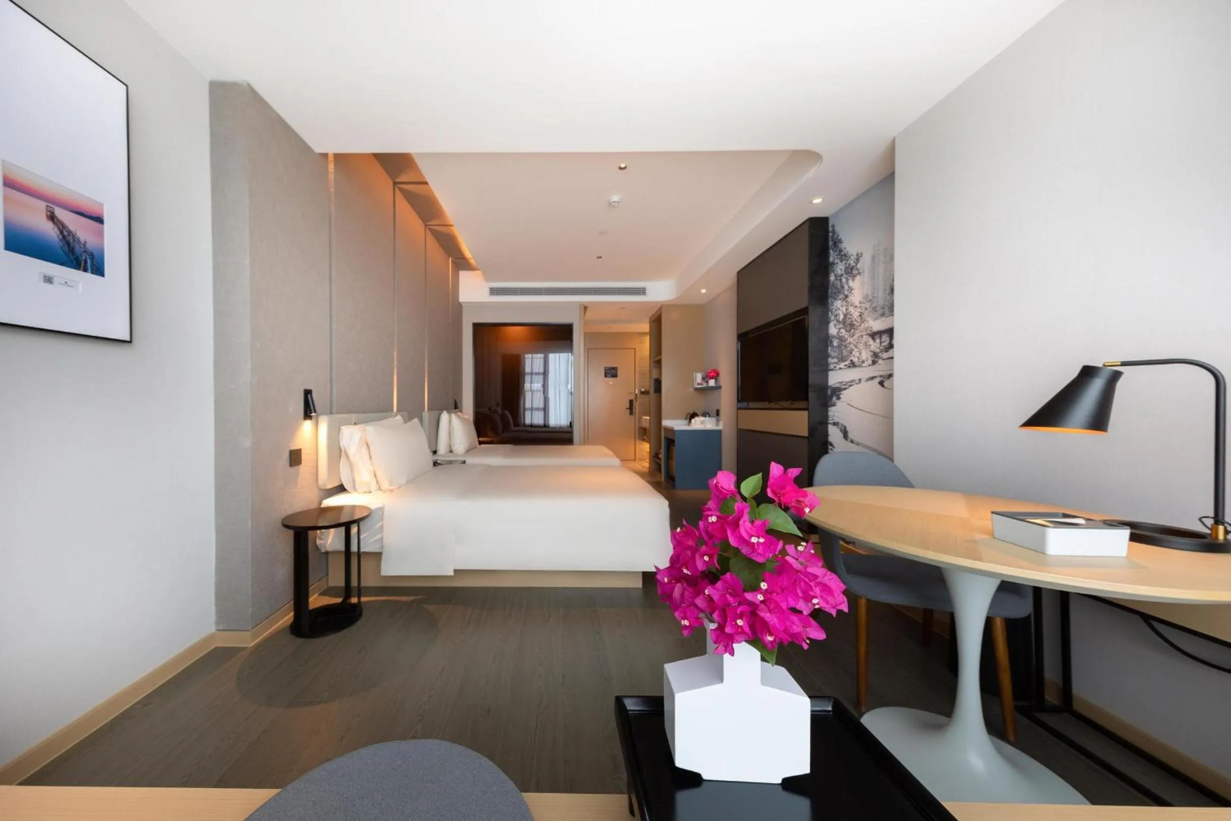 Bed in Atour Hotel Shenzhen Fuhai International Convention and Exhibition Center