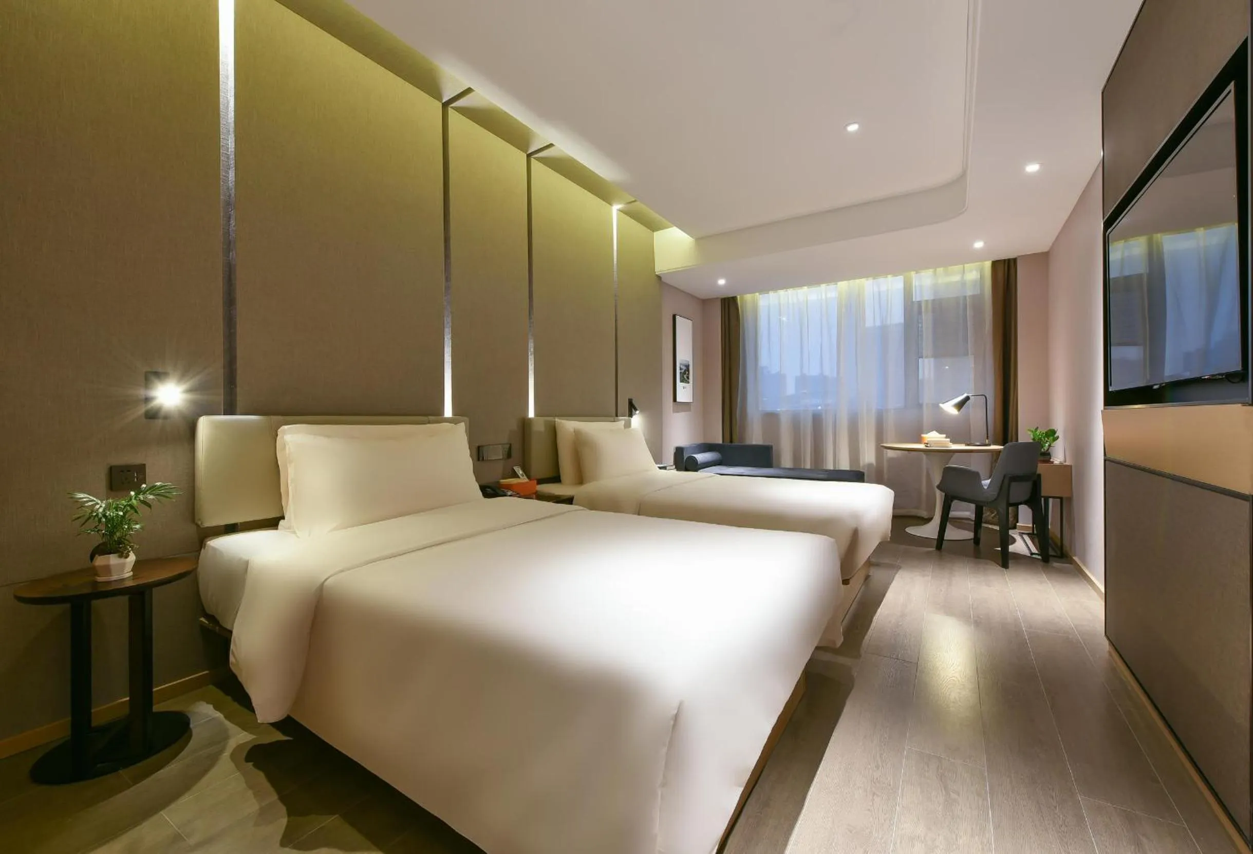 Bed in Atour Hotel Dongguan Nancheng International Trade Center