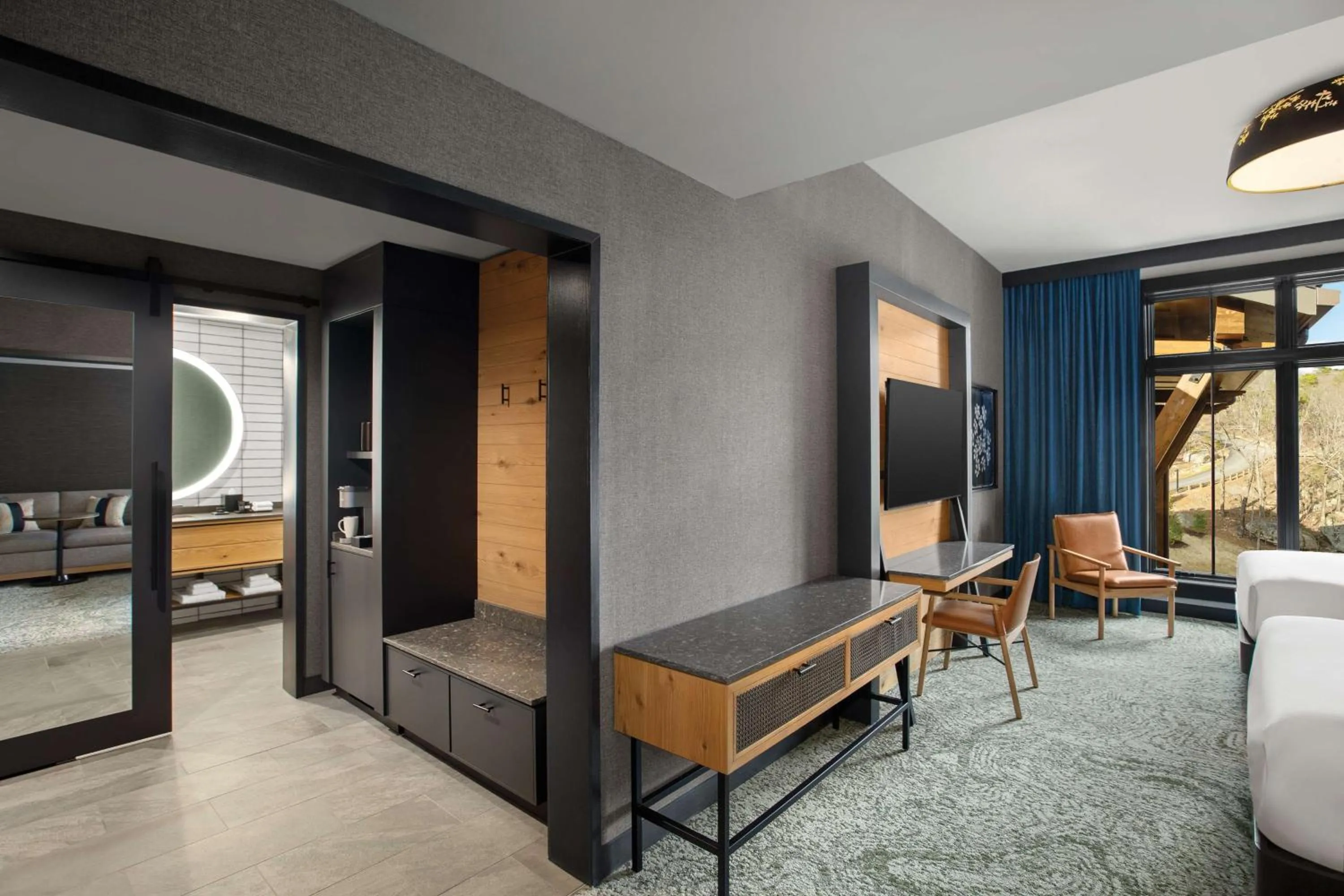 Living room, Bed in Cloudland at McLemore Resort Lookout Mountain, Curio by Hilton