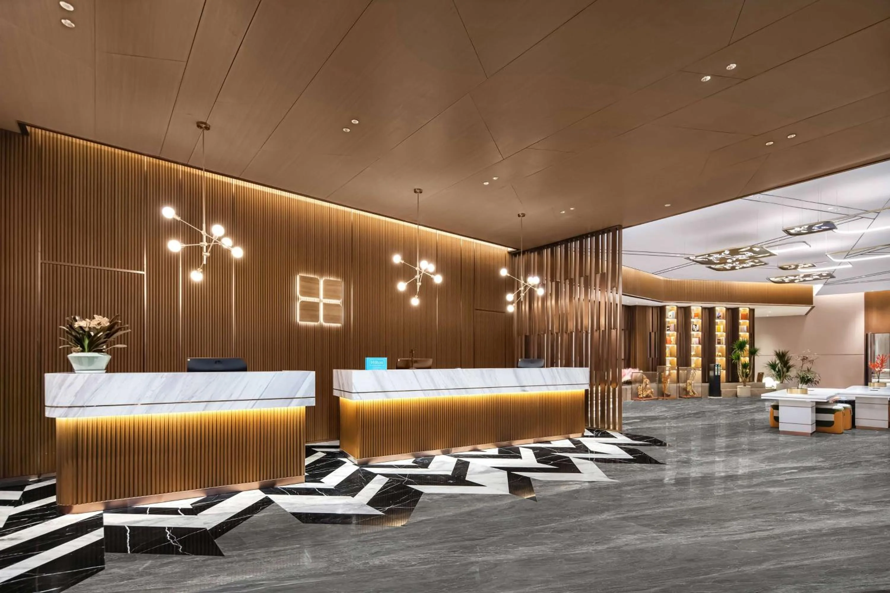 Lobby or reception in Hilton Garden Inn Huzhou High-Speed Railway Station