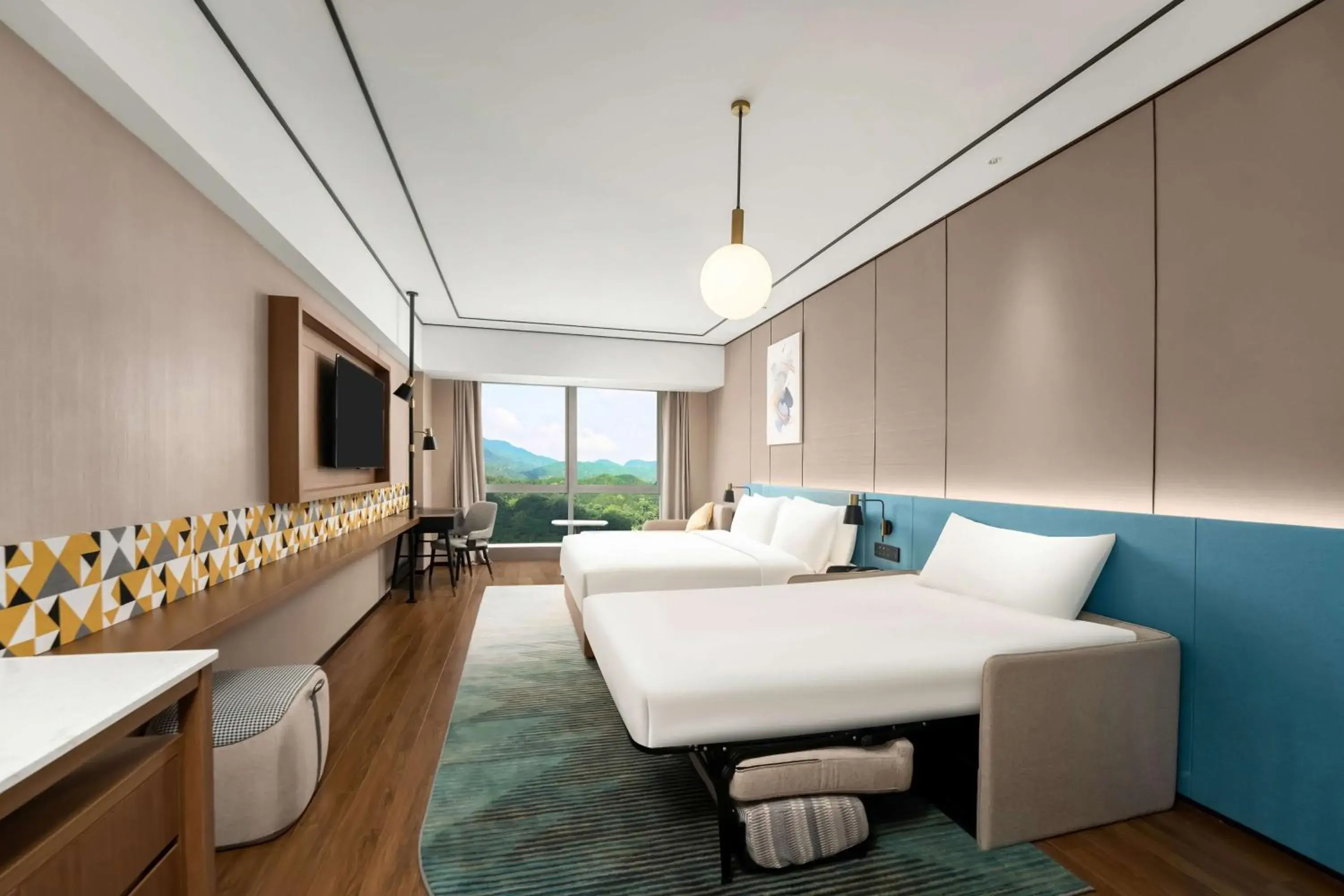 King Room with Sofa Bed in Hilton Garden Inn Huzhou High-Speed Railway Station King Room with Sofa Bed in Hilton Garden Inn Huzhou High-Speed Railway Station