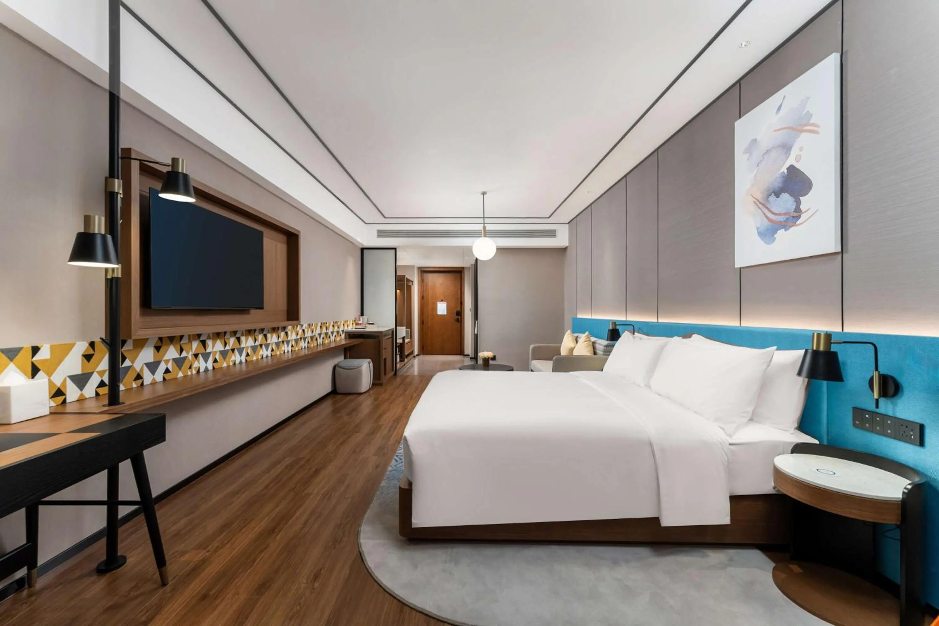 Living room, Bed in Hilton Garden Inn Huzhou High-Speed Railway Station