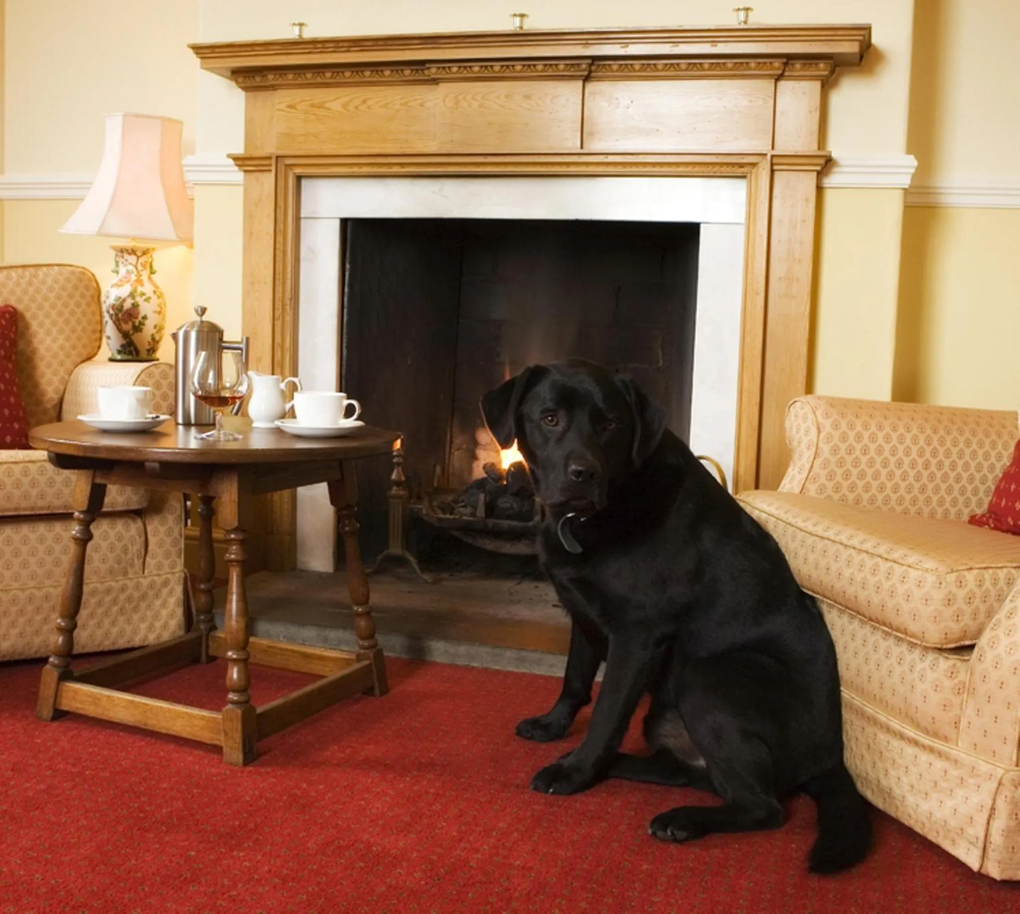 Communal lounge/ TV room in Worsley Arms Hotel