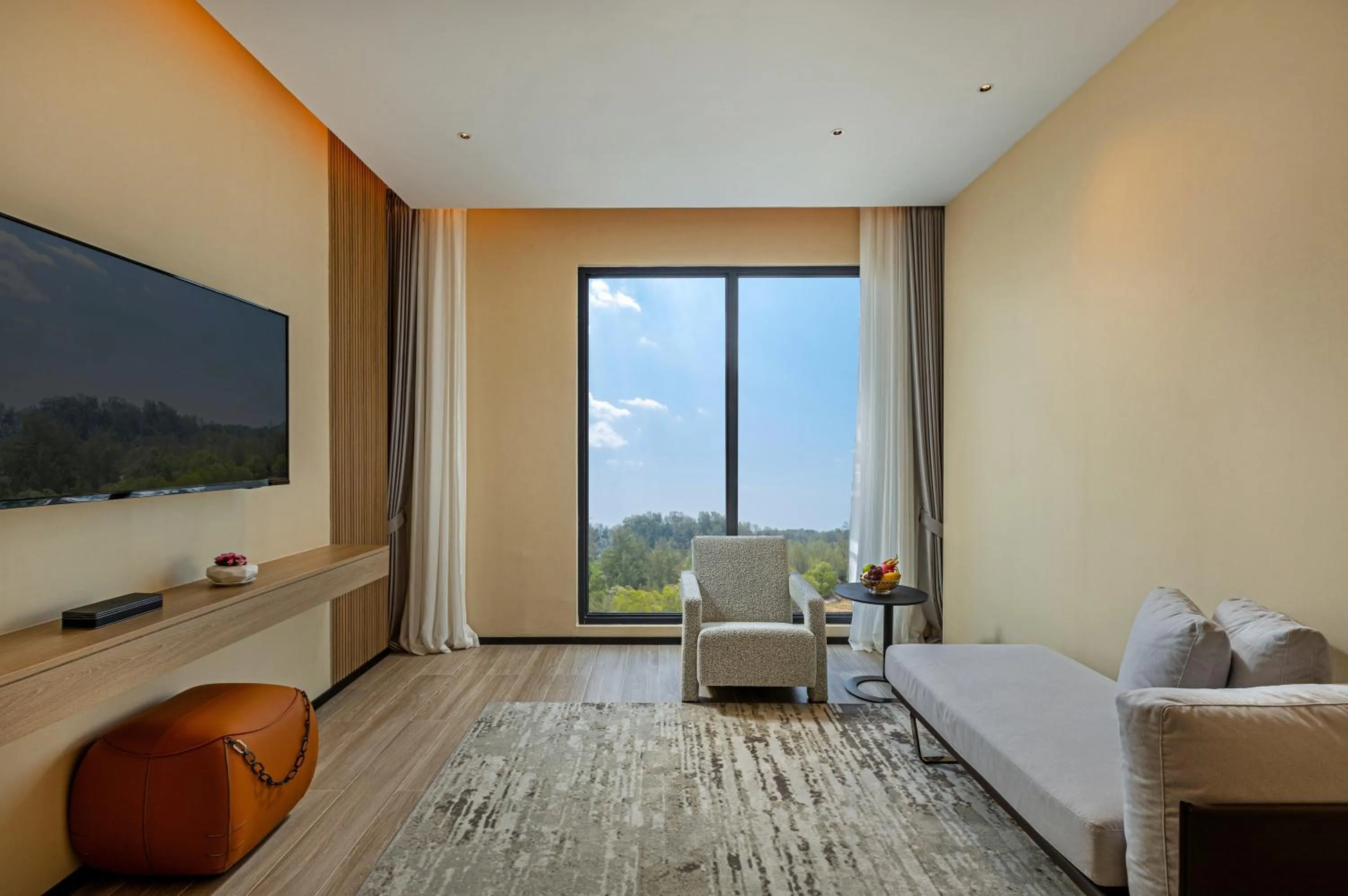 Living room, Bed in Laya Resort Phuket