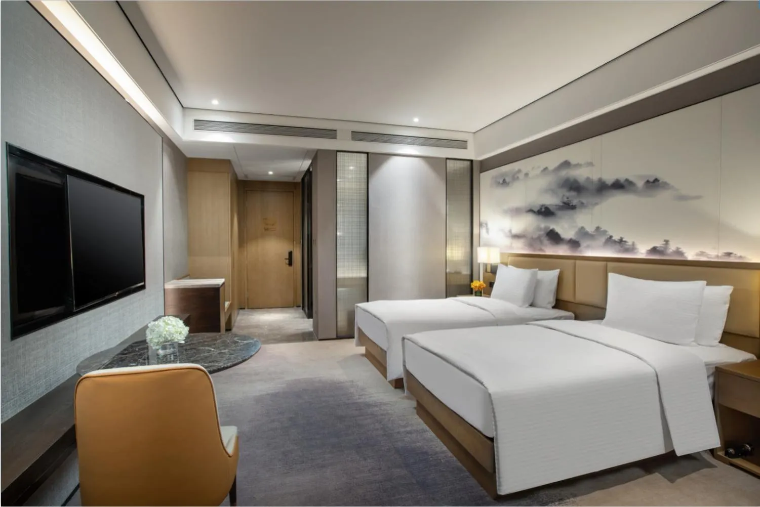 Photo of the whole room, Bed in Wanda Jin Pingxiang