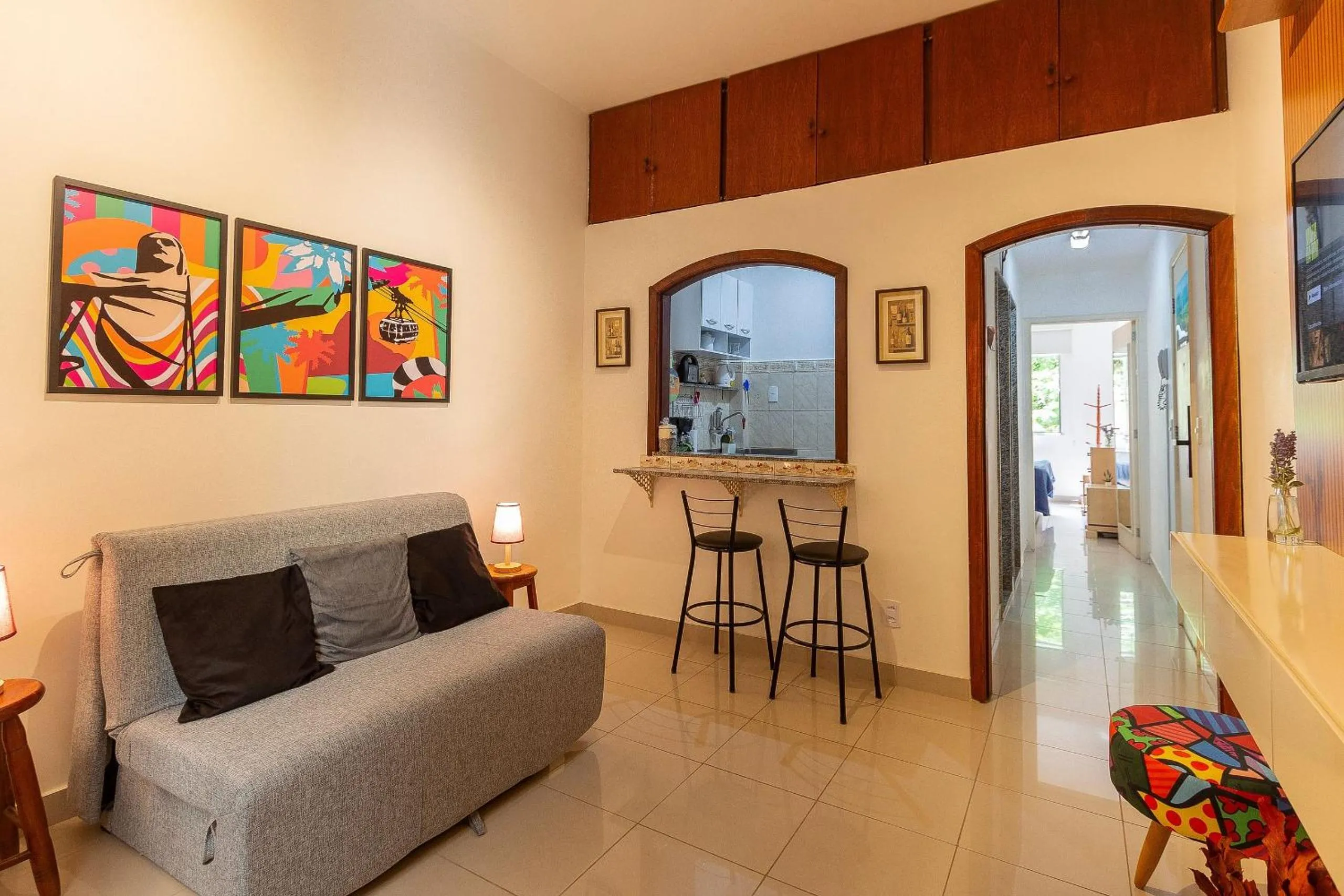 Living room in Copacabana Refúgio na Beira da Praia