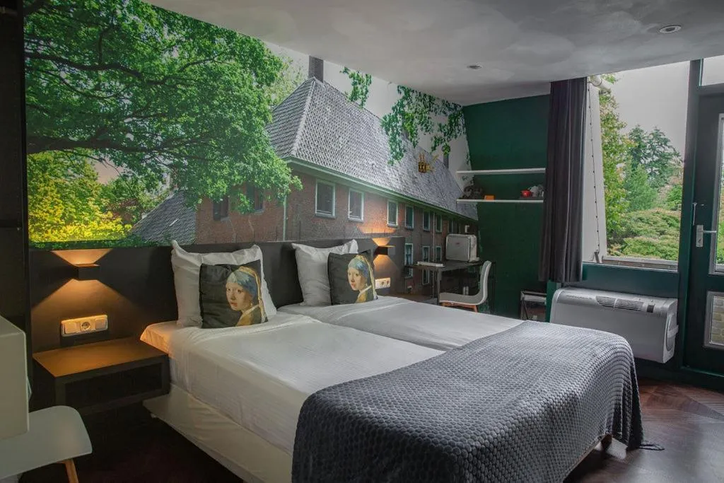 View (from property/room), Bed in Hotel Het Wapen van Drenthe