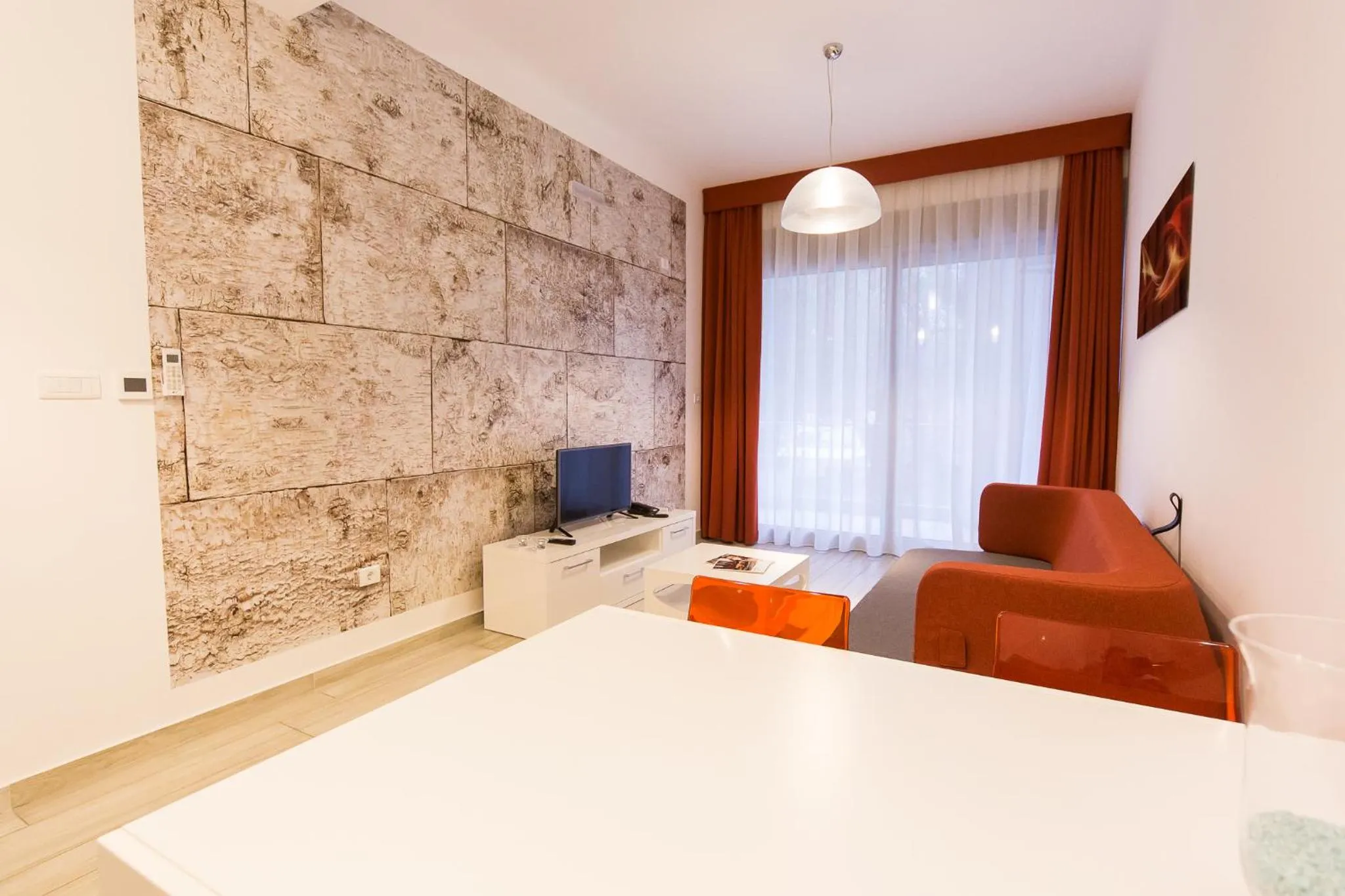 Seating area, Bed in Apart Hotel Sea Fort