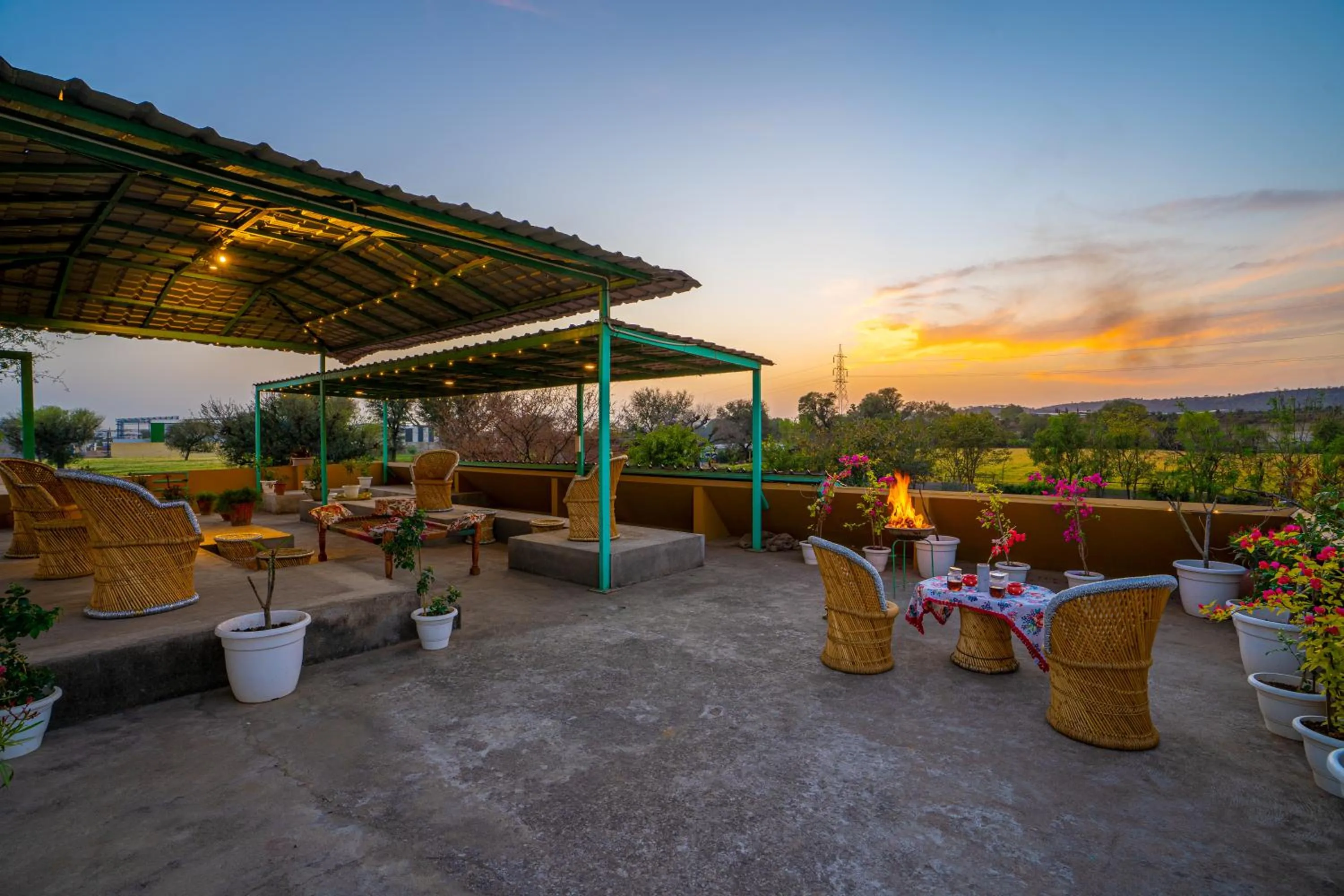 Patio in GiriSadan Organic Retreat & Experiences