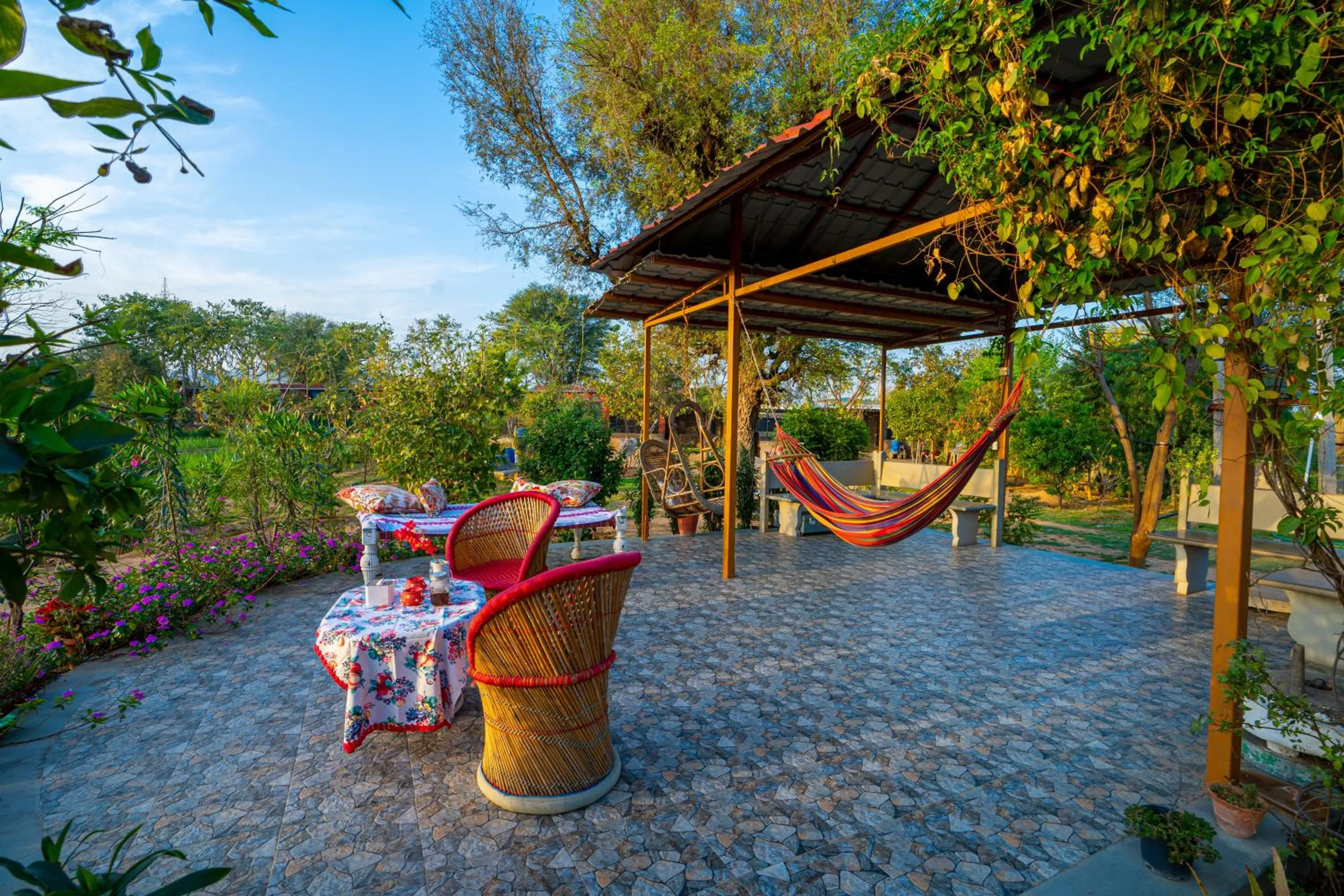 Patio in GiriSadan Organic Retreat & Experiences
