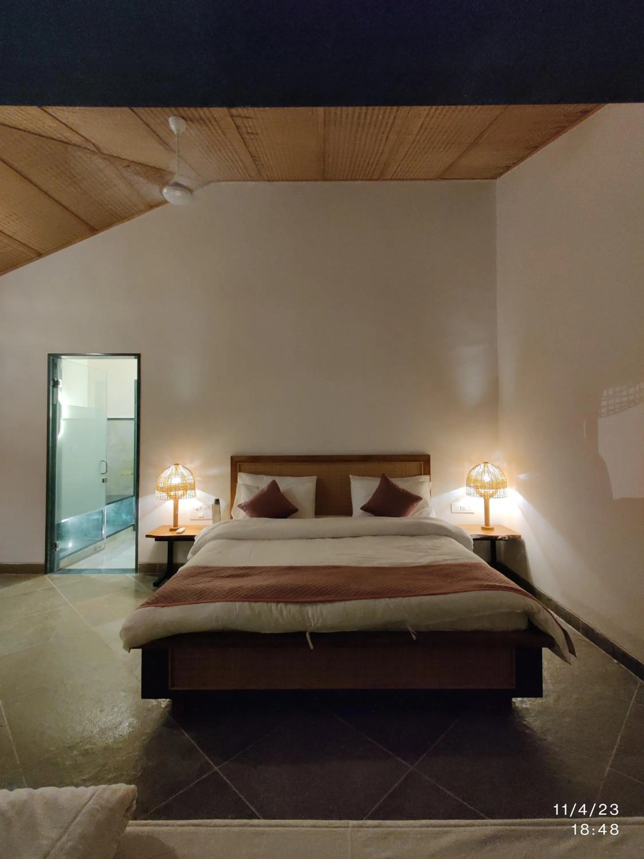 Photo of the whole room, Bed in GiriSadan Organic Retreat & Experiences
