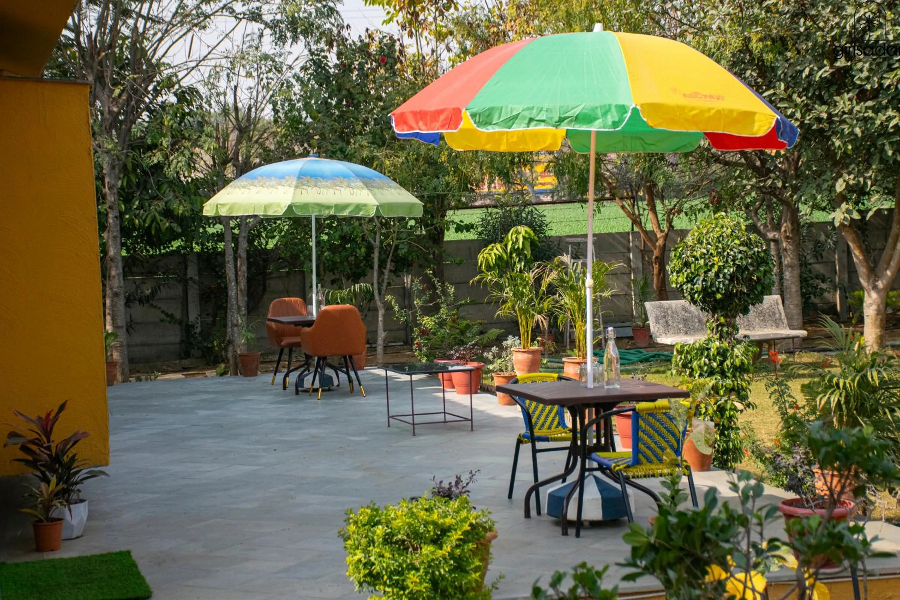 Patio in GiriSadan Organic Retreat & Experiences