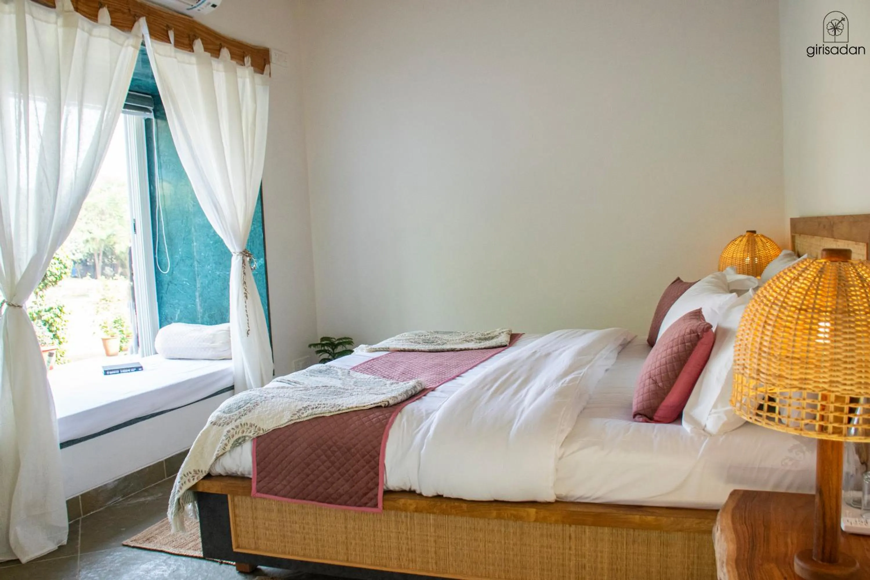 Photo of the whole room, Bed in GiriSadan Organic Retreat & Experiences