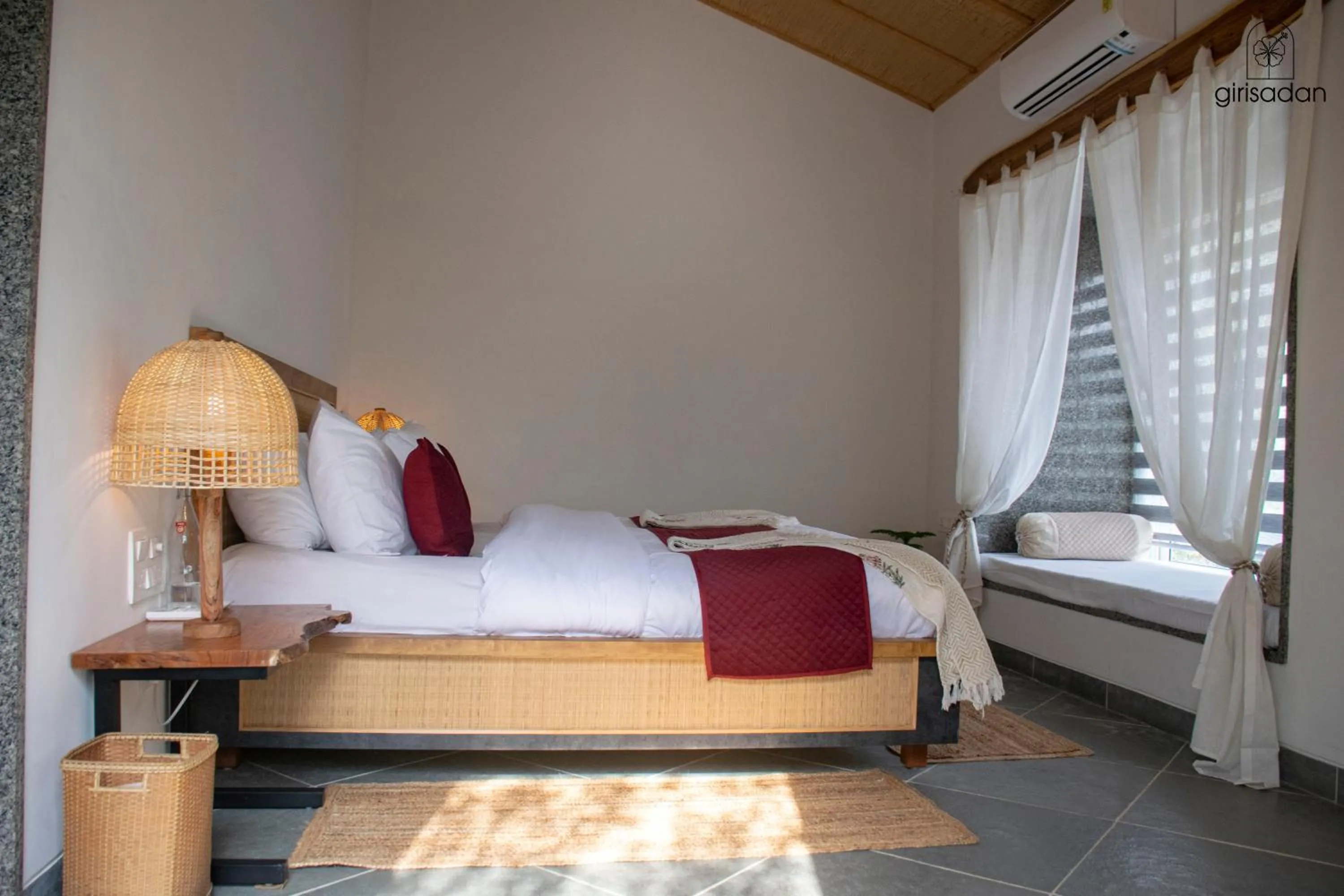 Bed in GiriSadan Organic Retreat & Experiences