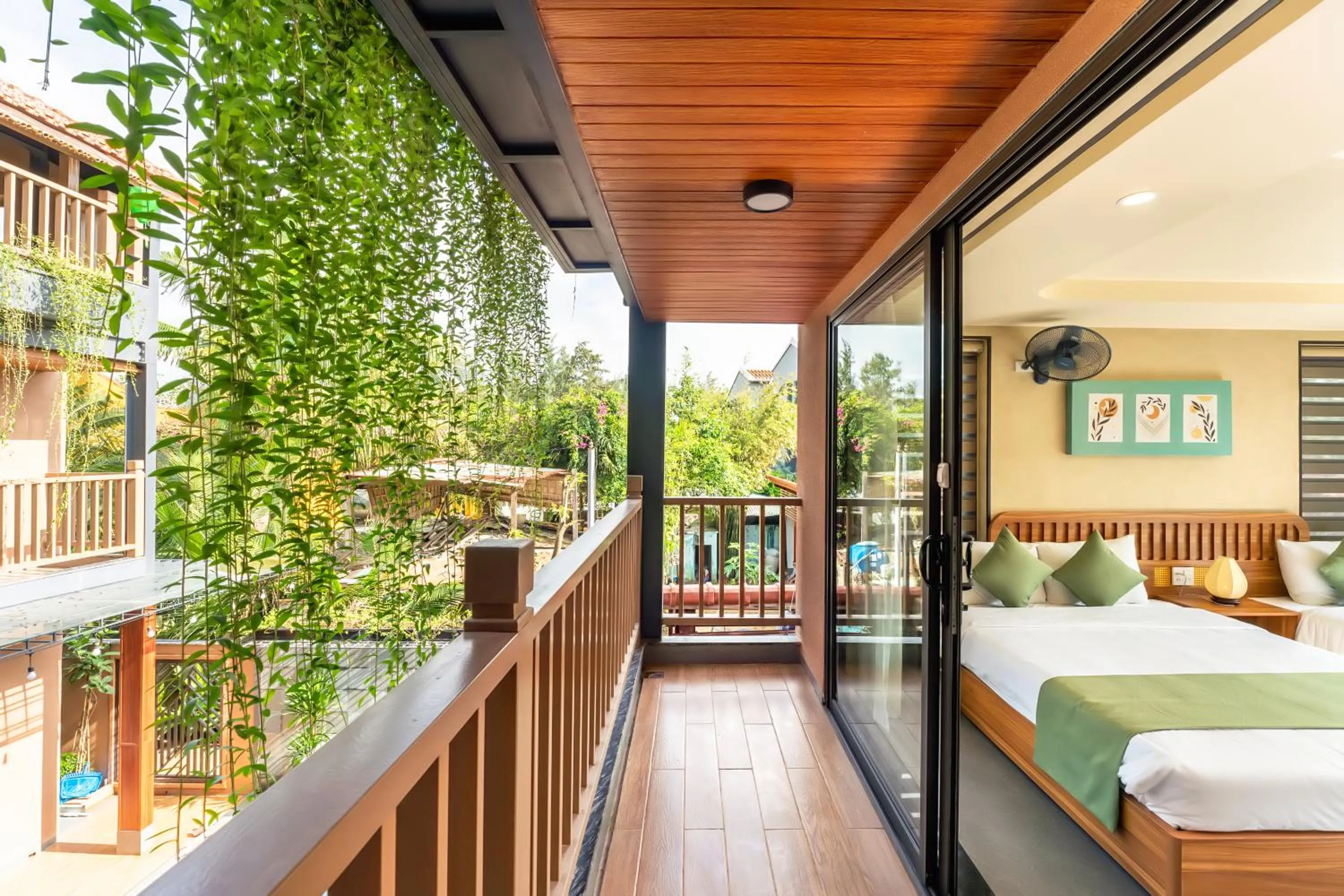 View (from property/room), Bed in The Linh Seaside Villa Hoi An