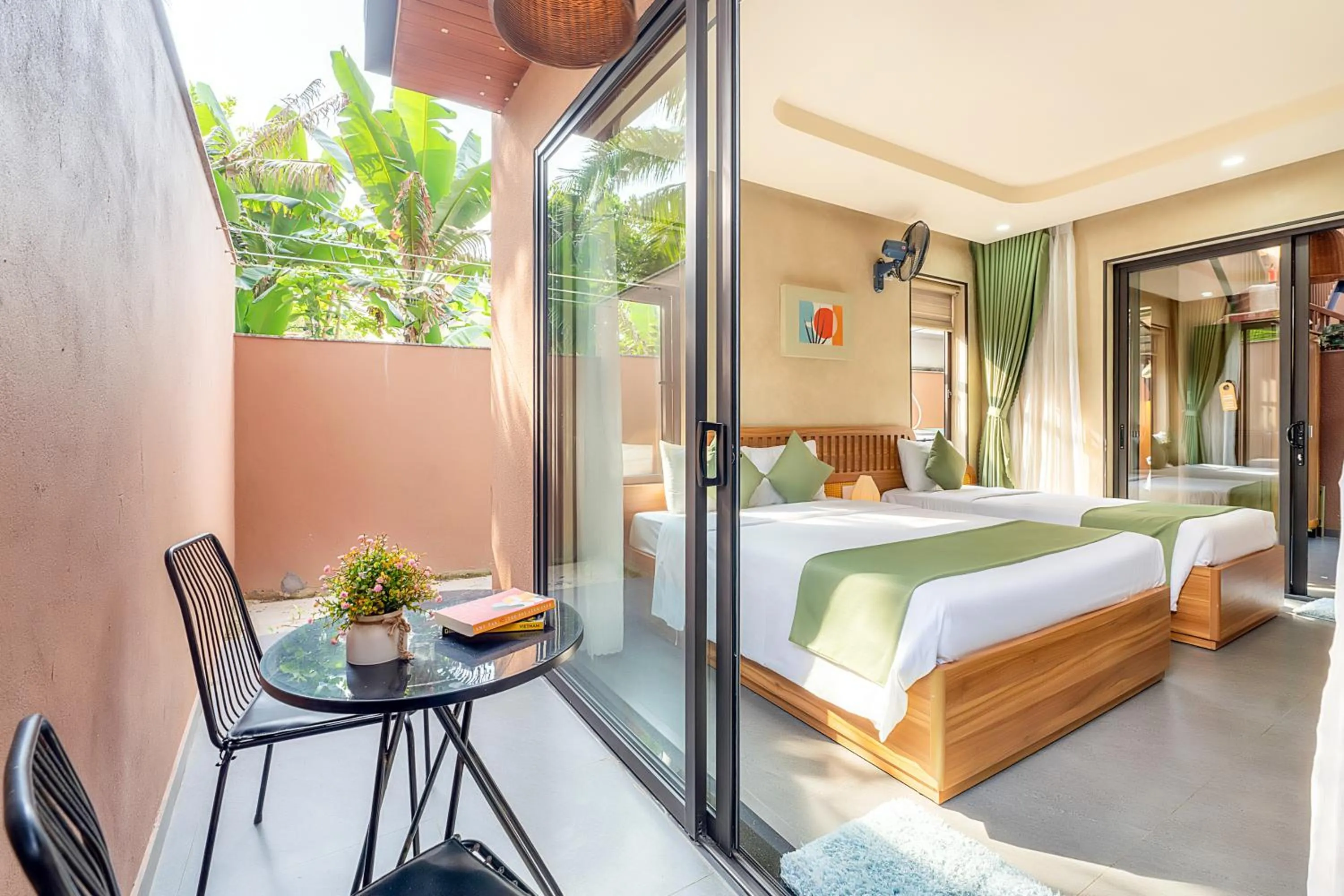 Balcony/Terrace, Bed in The Linh Seaside Villa Hoi An