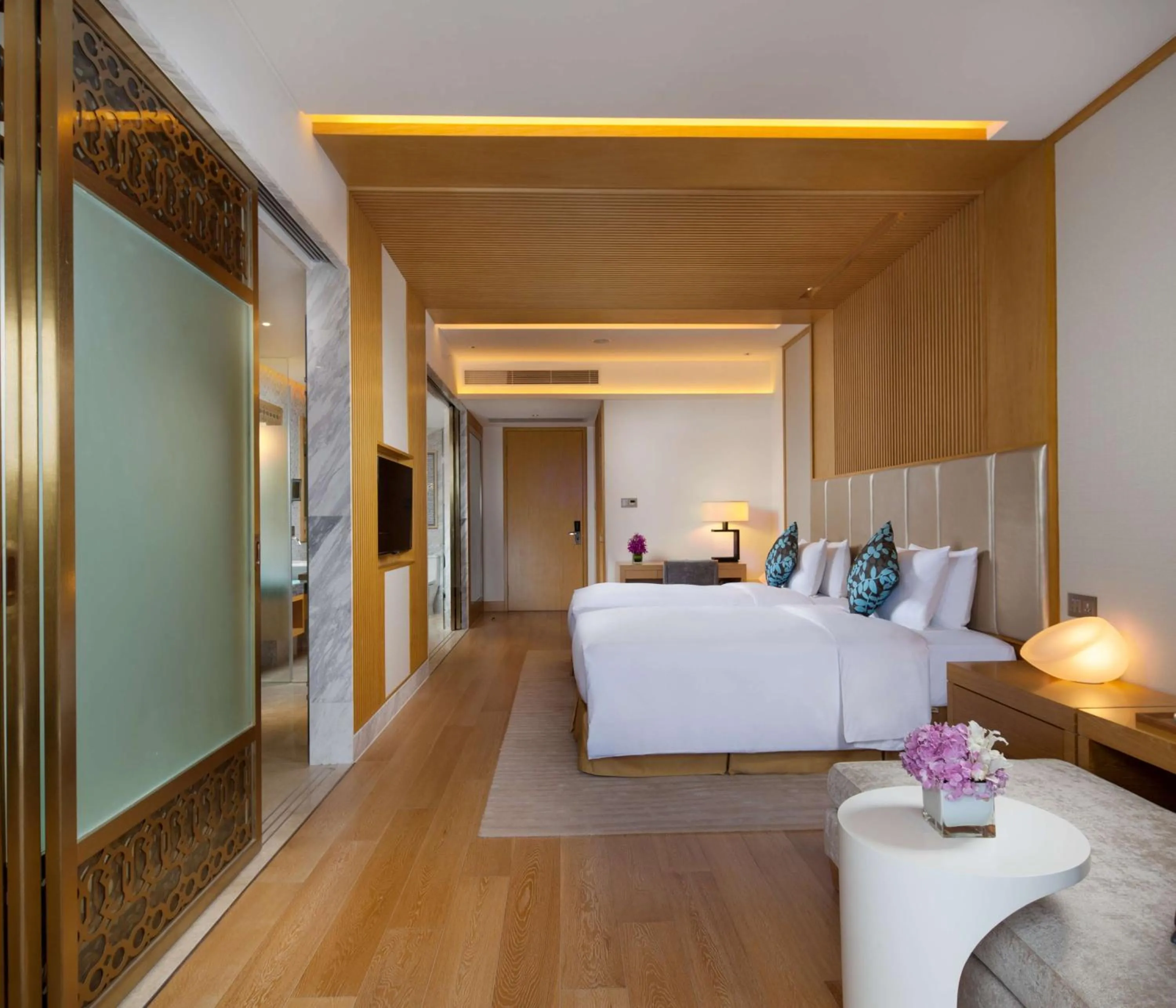 Bathroom, Bed in Sanya Yazhou Bay Resort Curio Collection by Hilton