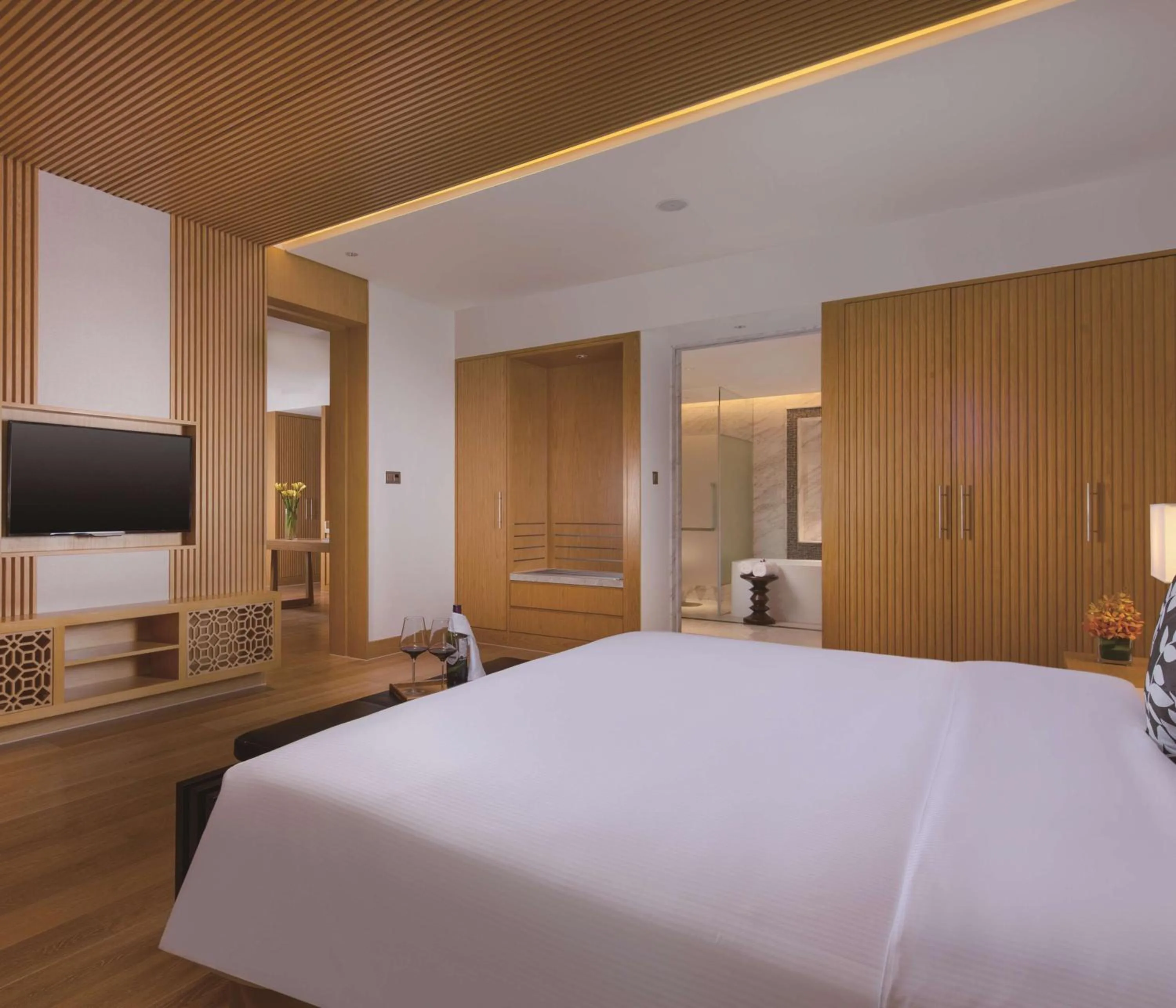 Bathroom, Bed in Sanya Yazhou Bay Resort Curio Collection by Hilton