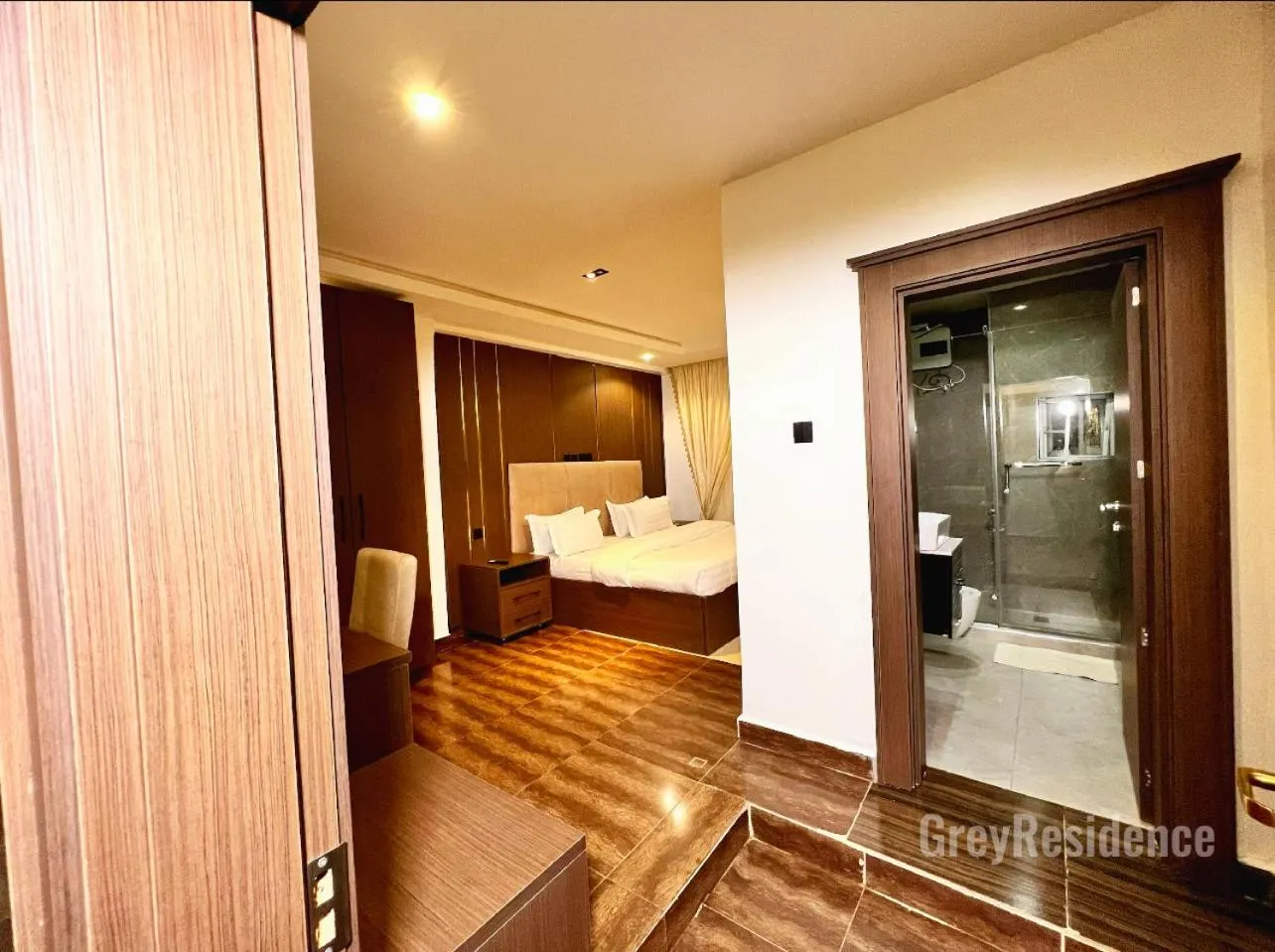 Photo of the whole room, Bed in Grey Residence